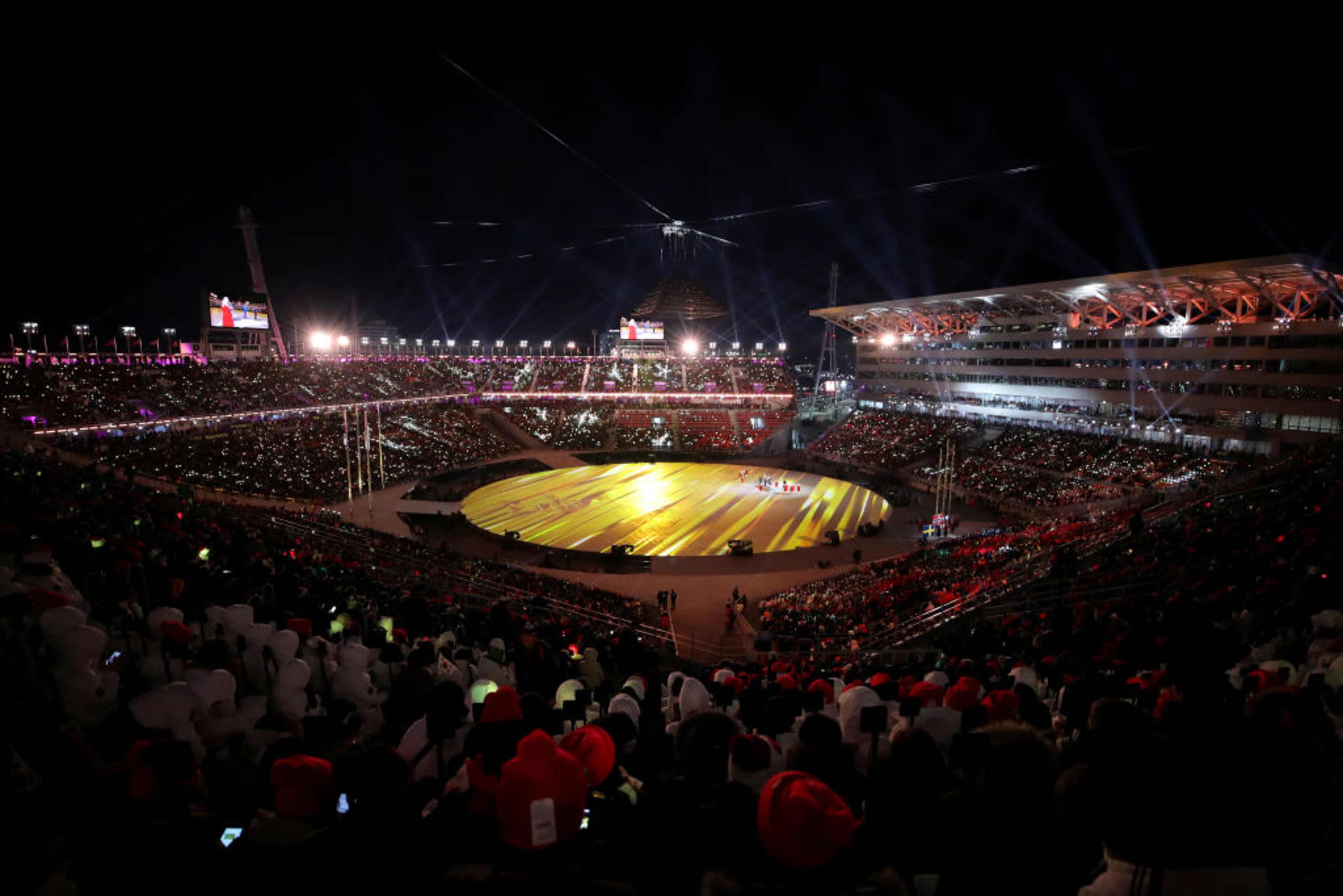 PYEONGCHANG-GUN, SOUTH KOREA - FEBRUARY 25: Entertainers perform during the Closing Ceremony of the PyeongChang 2018 Winter Olympic Games at PyeongChang Olympic Stadium on February 25, 2018 in Pyeongchang-gun, South Korea. (Photo by Andreas Rentz/Getty Images)