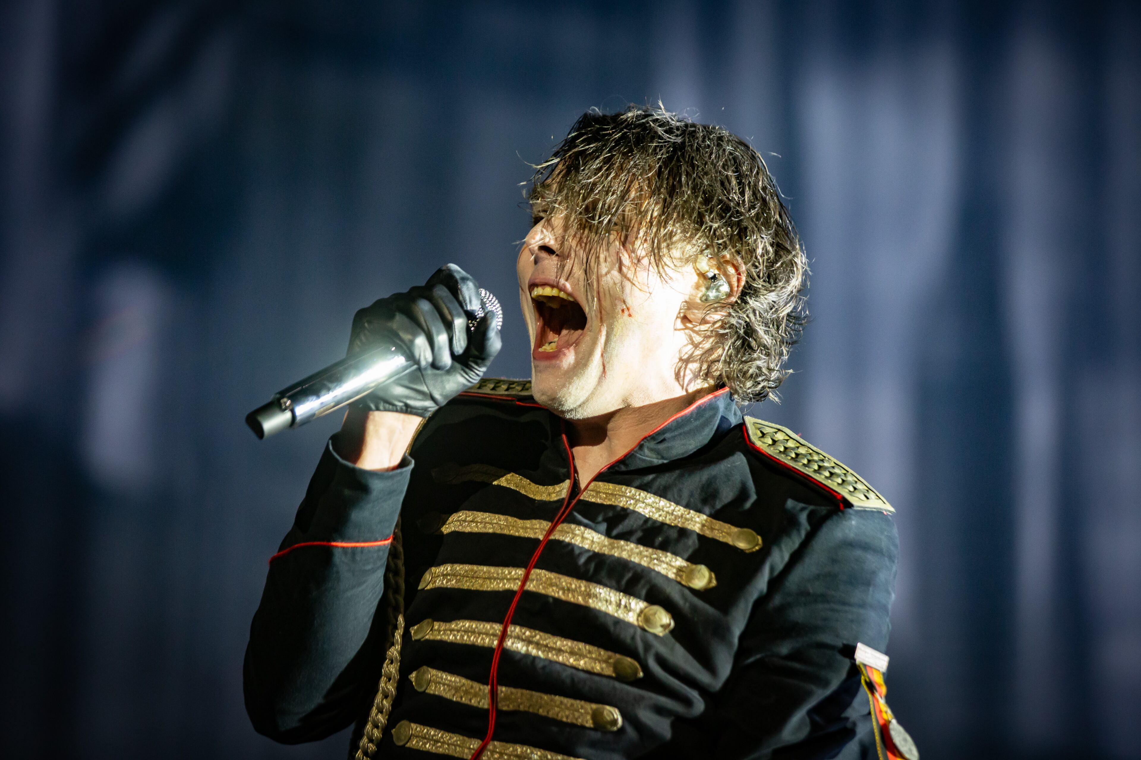 Easily the biggest draw of the festival, My Chemical Romance brought a theatrical stage show and played the entire Black Parade album at the Shaky Knees Music Festival at Piedmont Park on Saturday, Sept. 20, 2025, in Atlanta. (Ryan Fleisher for the AJC)