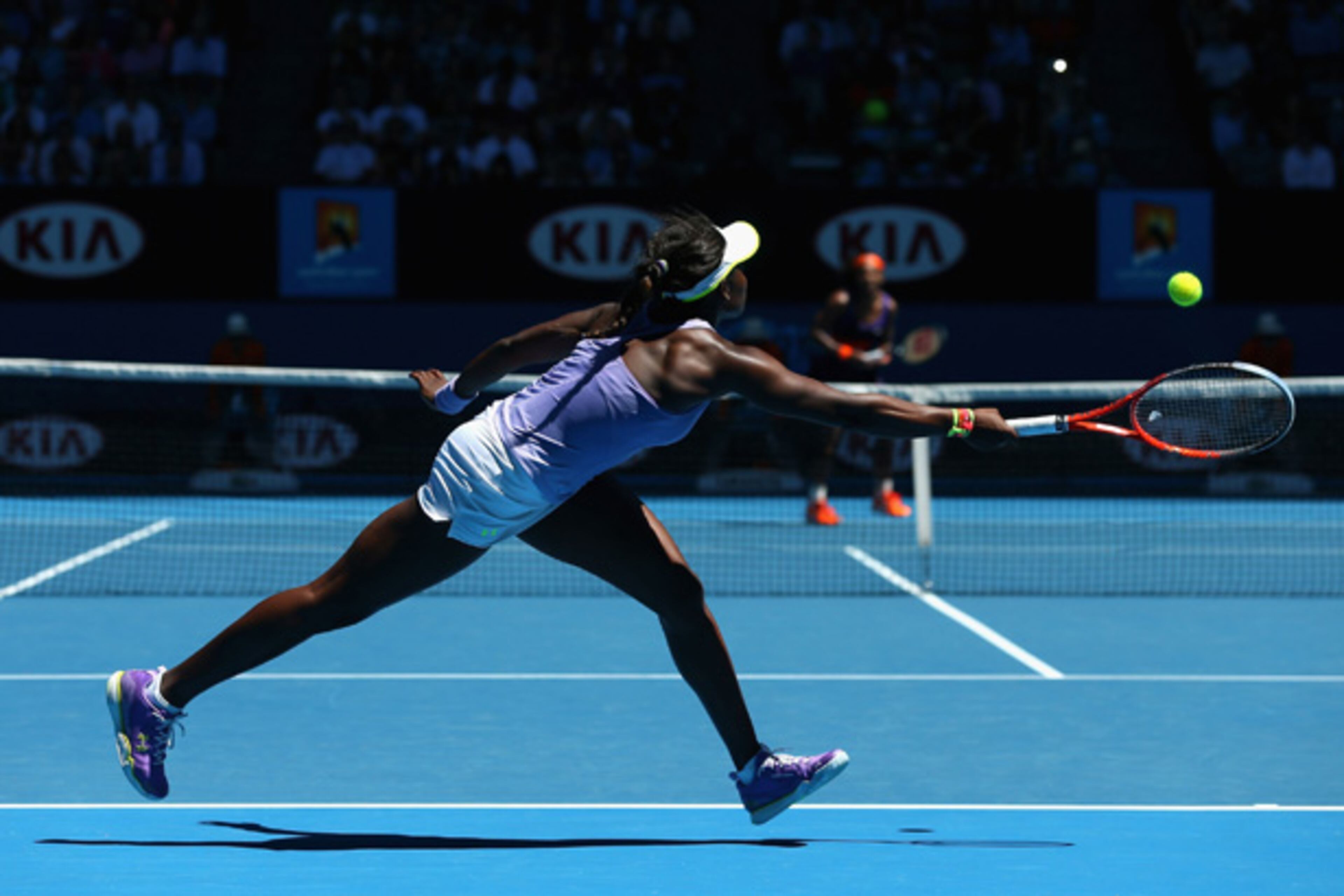 Sloane Stephens' game was aided by Serena's back injury, which limited her serves to well below 100 mph.