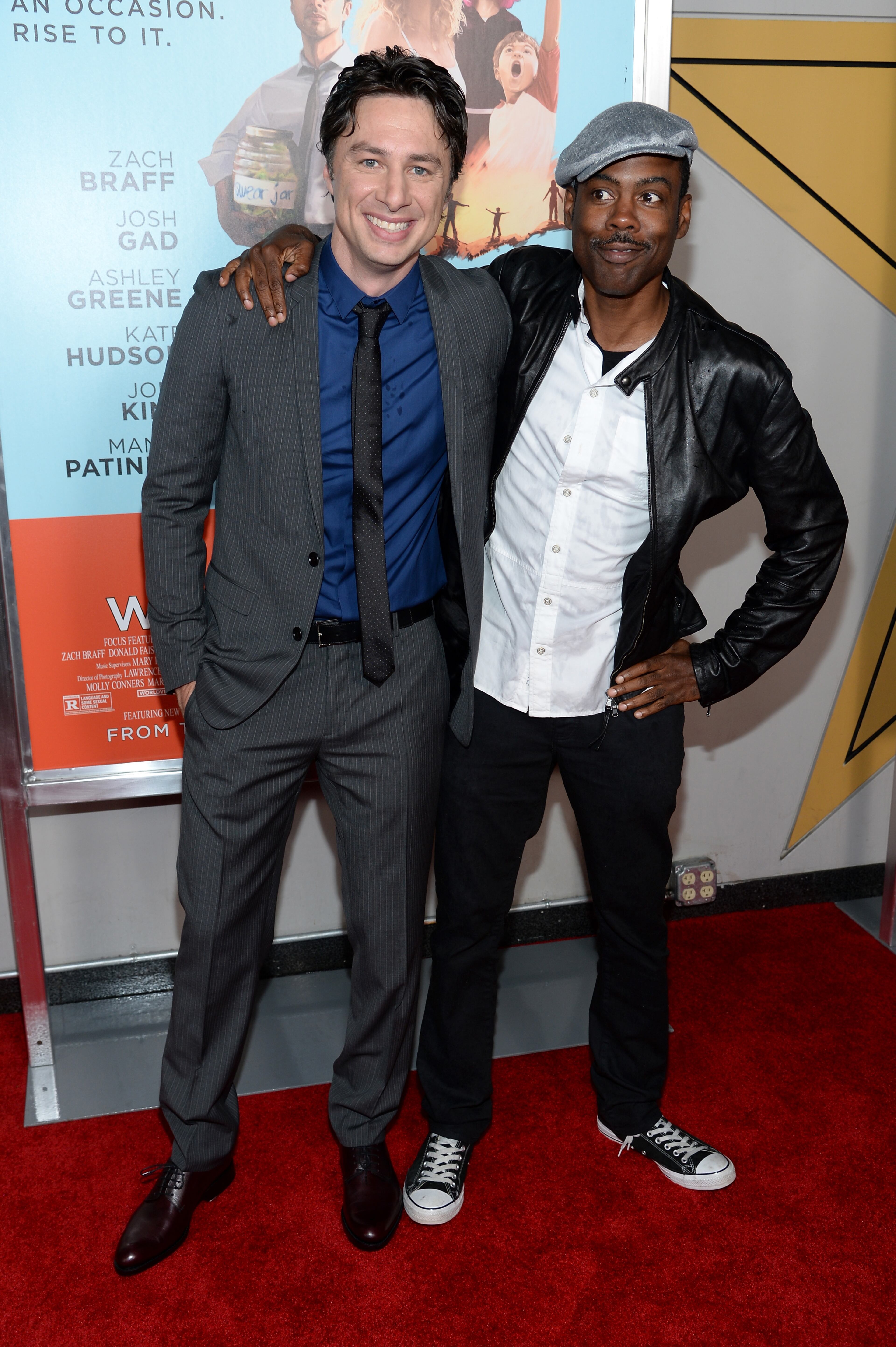 NEW YORK, NY - JULY 14: Zach Braff (L) and Chris Rock attend the "Wish I Was Here" screening at AMC Lincoln Square Theater on July 14, 2014 in New York City. (Photo by Dimitrios Kambouris/Getty Images)