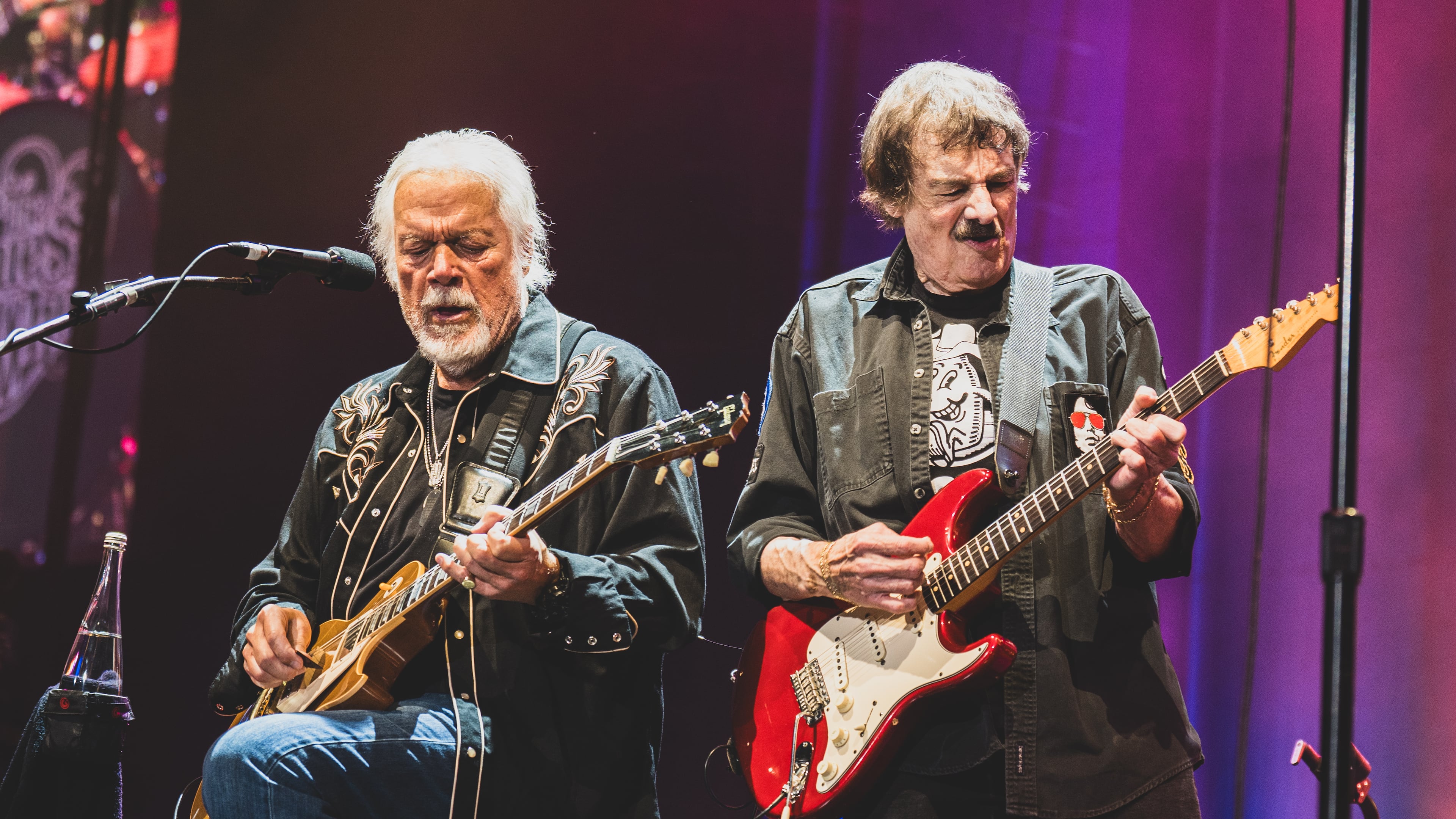 Randy Bachman (left) and Burton Cummings performing in Moncton, Canada on May 26, 2026 as part of a reunion tour for The Guess Who. The pair has not performed under that name for 23 years. (Corey Kelly)
