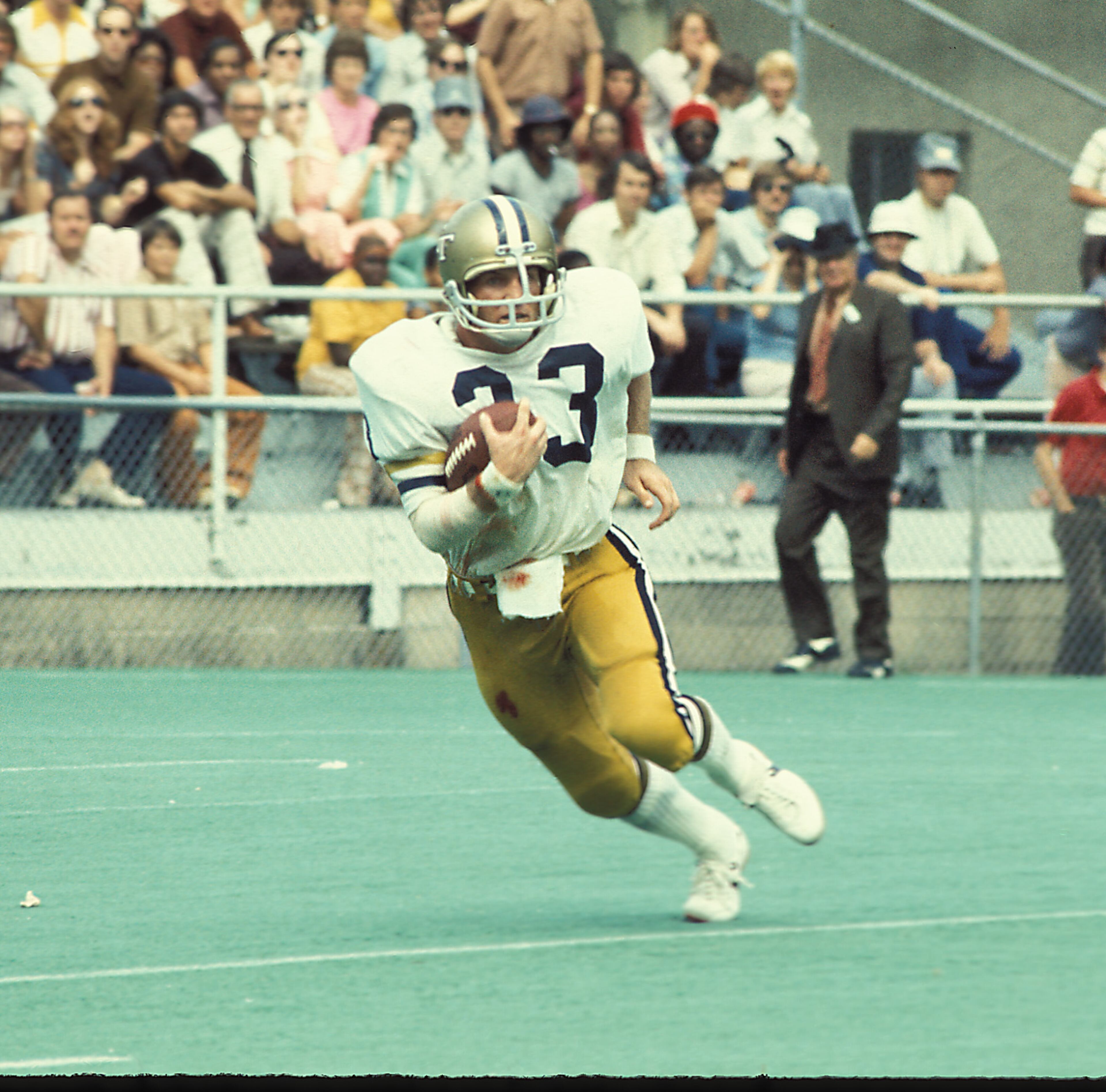 Randy Rhino played defensive back at Georgia Tech from 1972-74 and was an All-American each season. (Photo courtesy of Georgia Tech Athletic Association)
