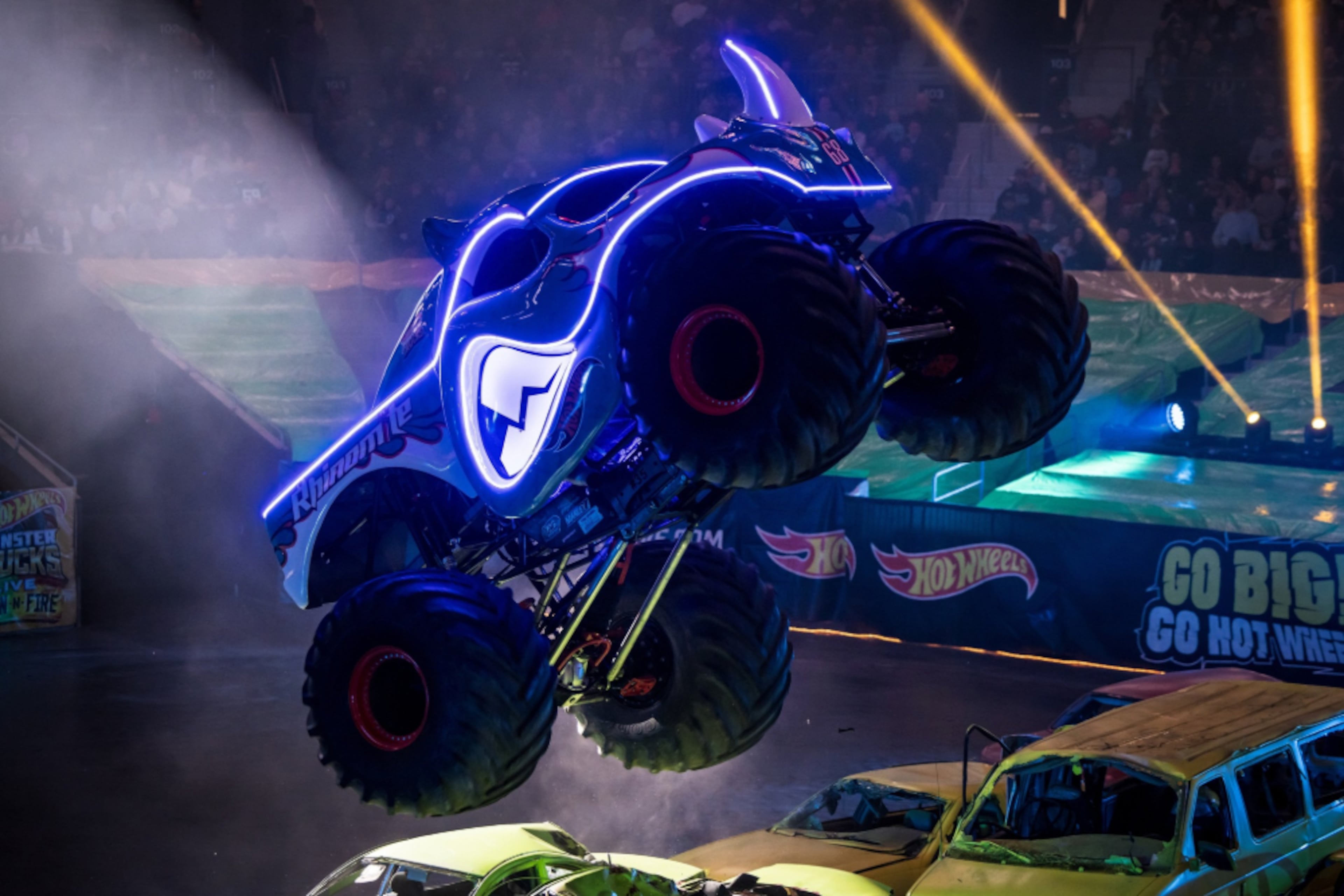 The new Rhinomite souped-up vehicle debuts at the Hot Wheels Monster Trucks Live show at State Farm Arena on Saturday and Sunday. (Courtesy of Hot Wheels Monster Trucks Live)