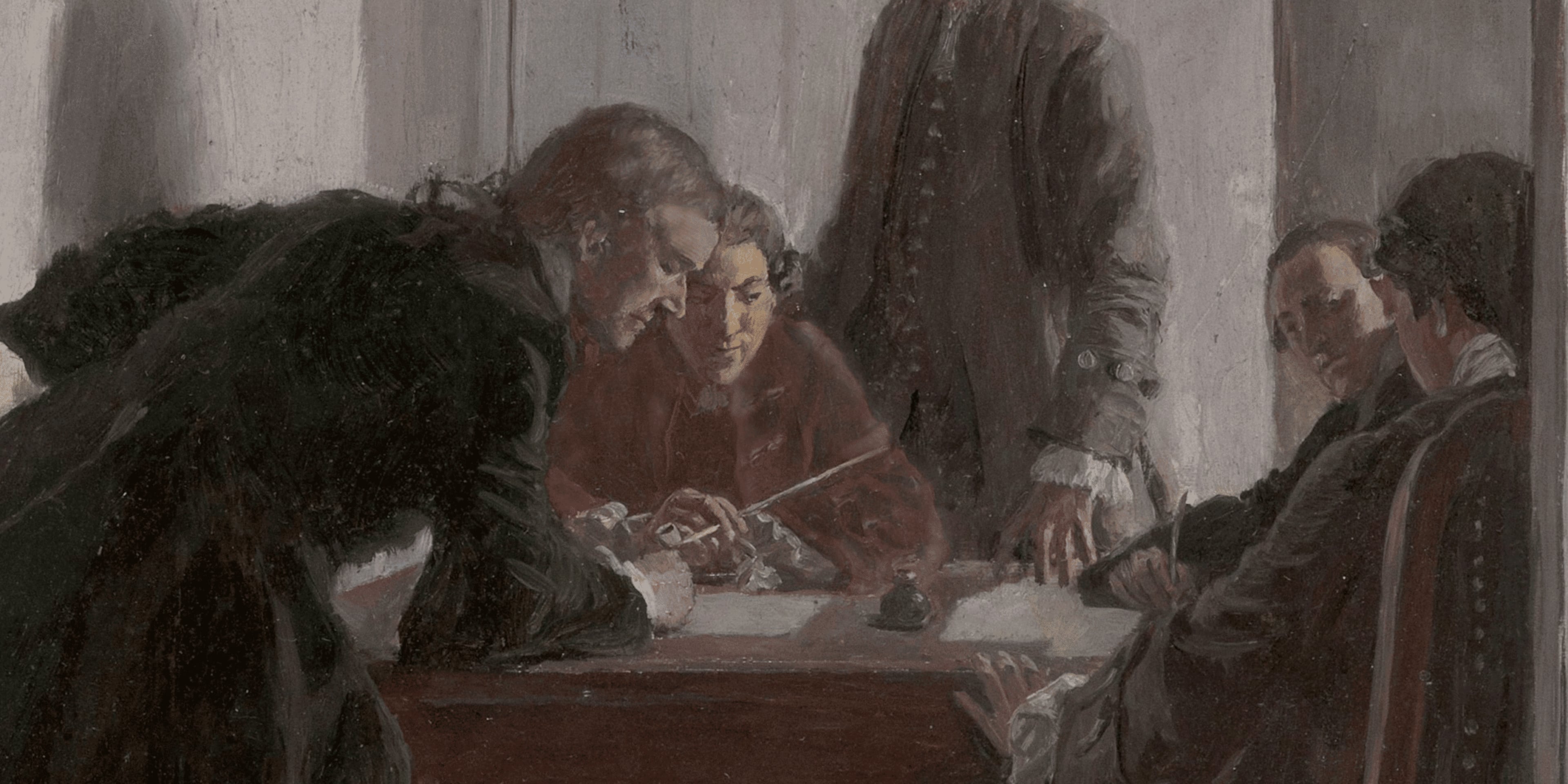 George Walton (left) served on the Georgia Committee of Intelligence that formed in 1775 as the colony weighed whether to join the patriot cause. (Courtesy of Meadow Garden and the Georgia Chapter of the Daughters of the American Revolution)