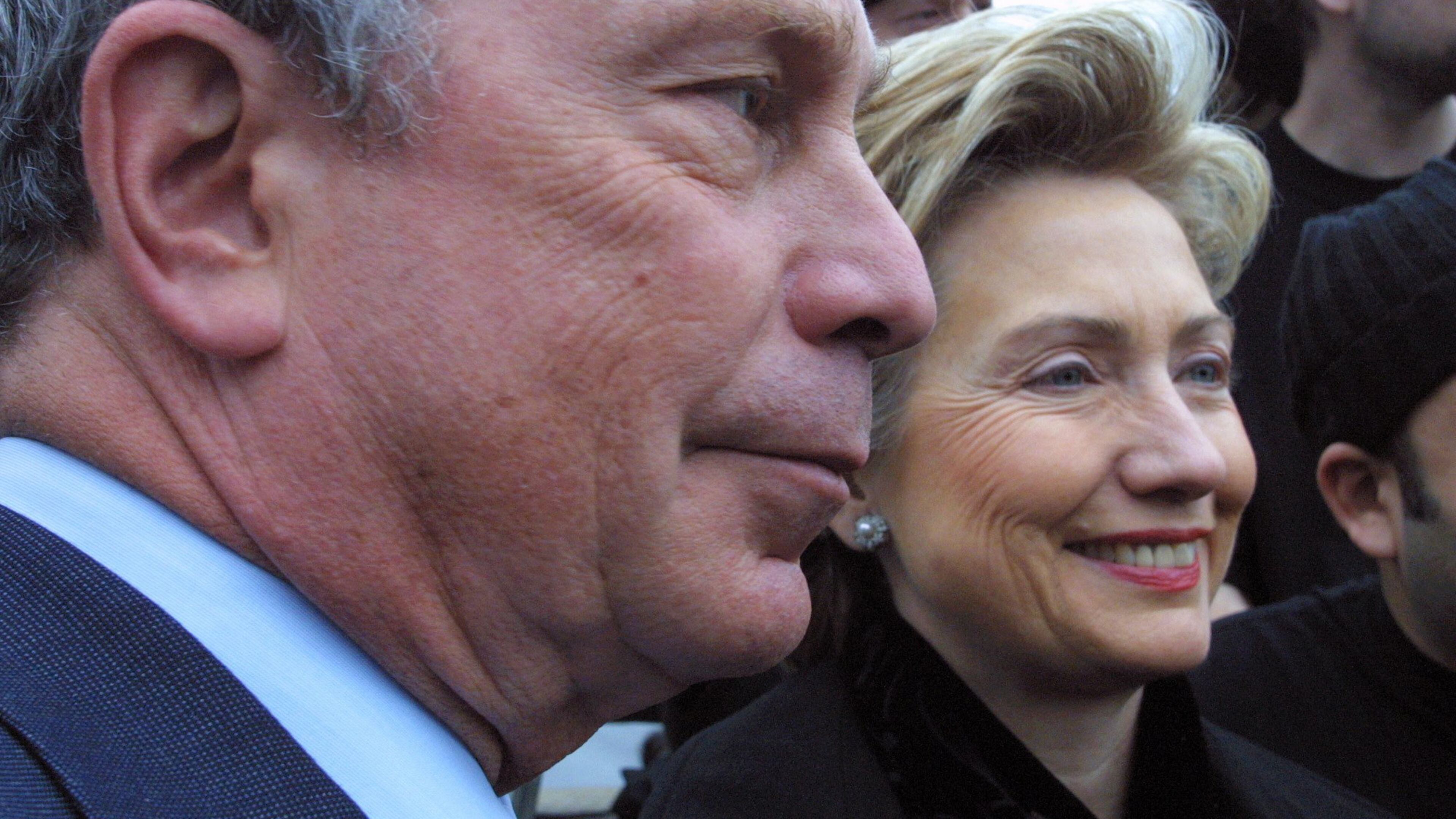 In this 2002 file photo, then-New York Mayor Michael Bloomberg, left, and then-Sen. Hillary Rodham Clinton, D-N.Y., attend the St. Patrick's Day parade in the Queens borough of New York. AP/Tina Fineberg