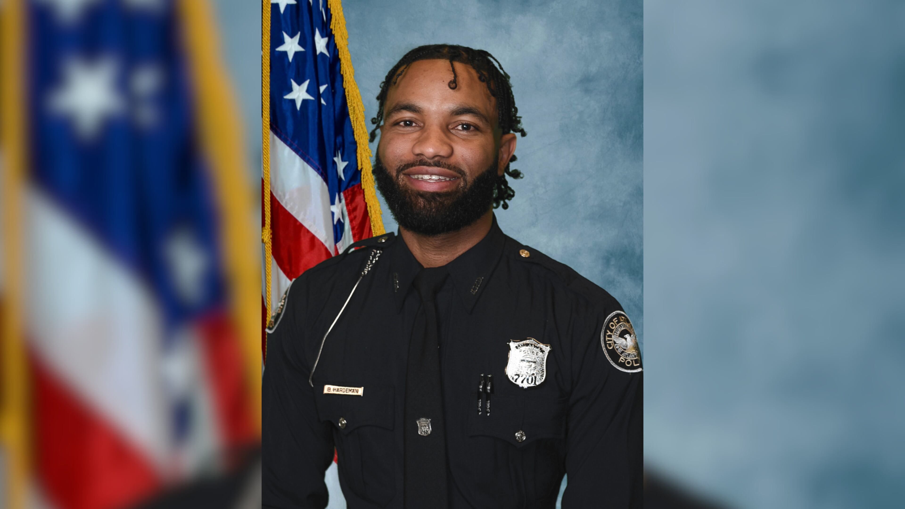 Atlanta police Officer Bennie Hardeman was killed Thursday evening in a crash along Camp Creek Parkway, police said.