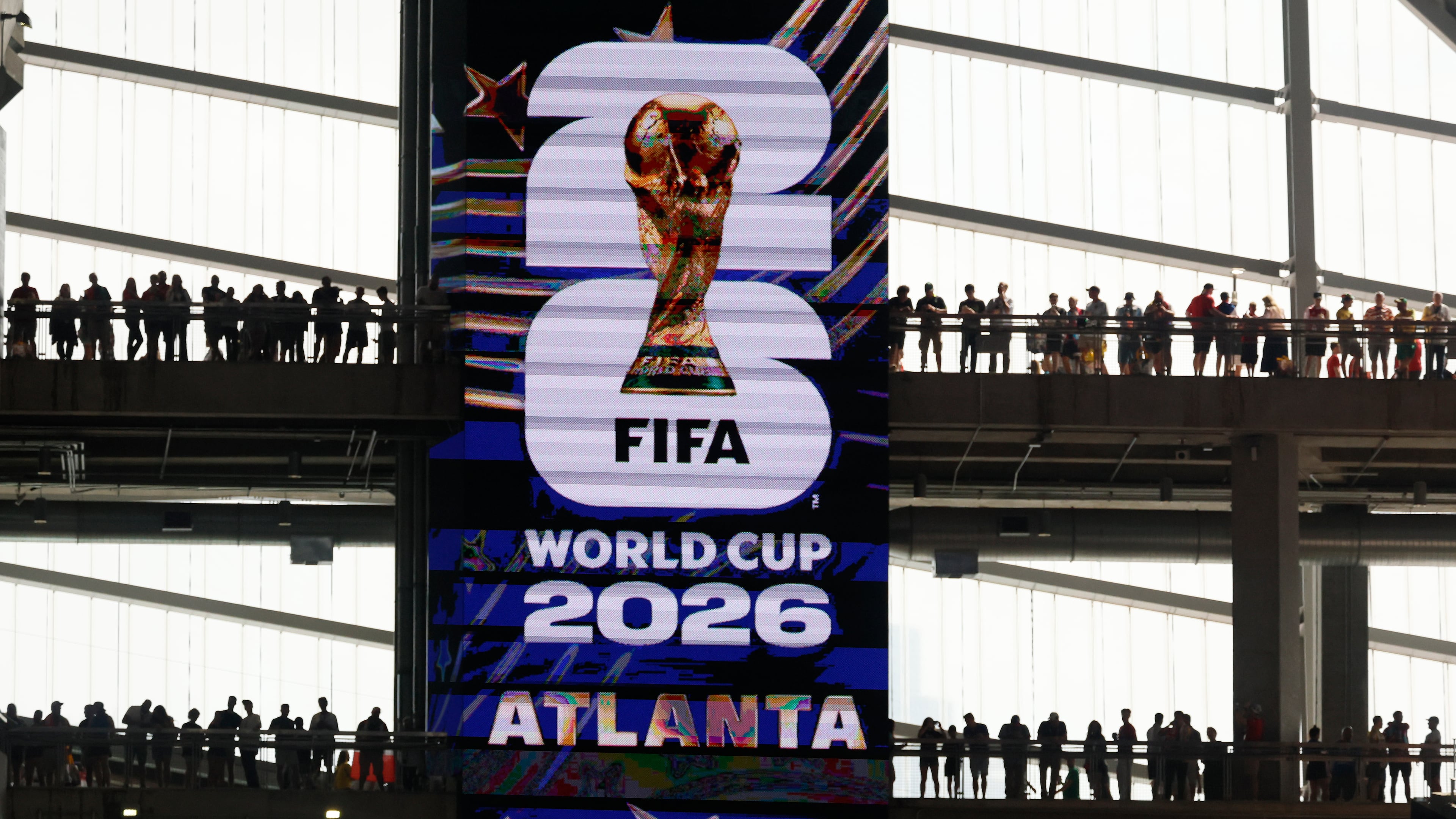 Fans get ready for the start of the Czechia vs. South Africa Group A FIFA World Cup match at Atlanta Stadium (Mercedes-Benz Stadium) on Thursday, June 18, 2026. (Miguel Martinez/AJC)
