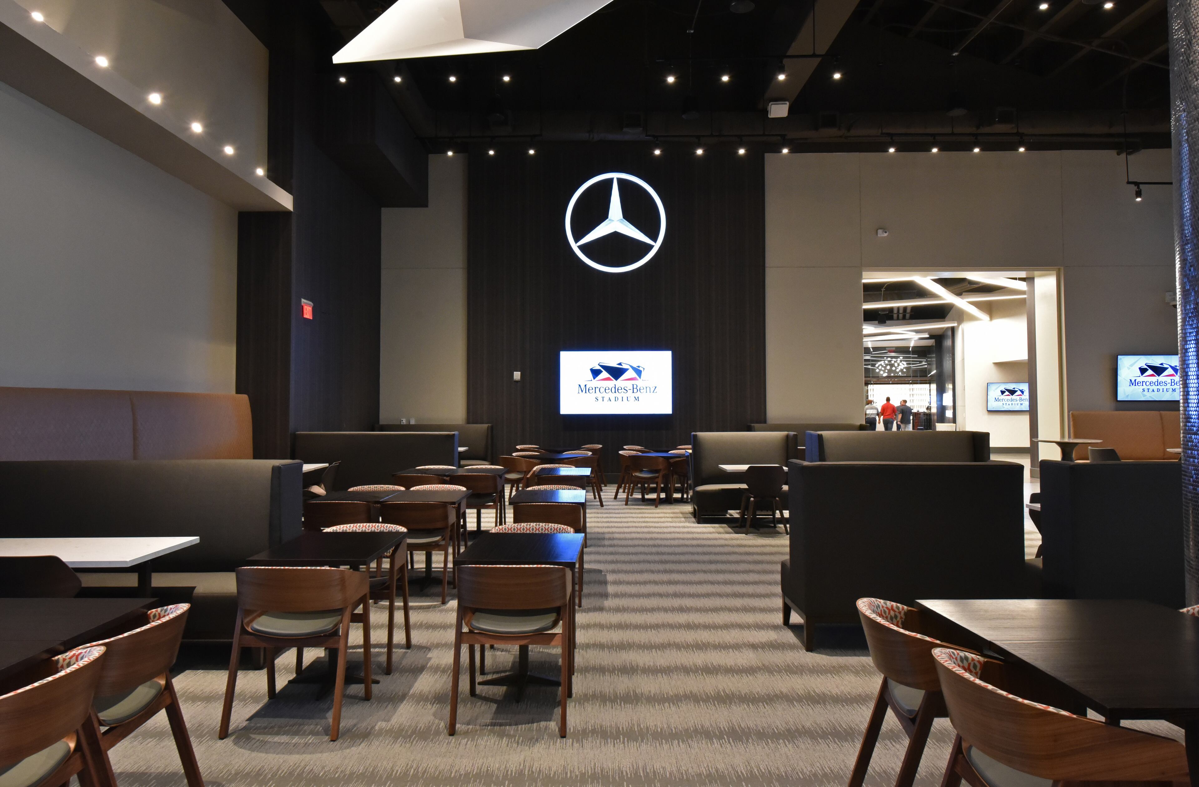 August 15, 2017 Atlanta - Picture shows interior of Mercedes-Benz Club during a tour of Mercedes-Benz Stadium on Tuesday, August 15, 2017. HYOSUB SHIN / HSHIN@AJC.COM