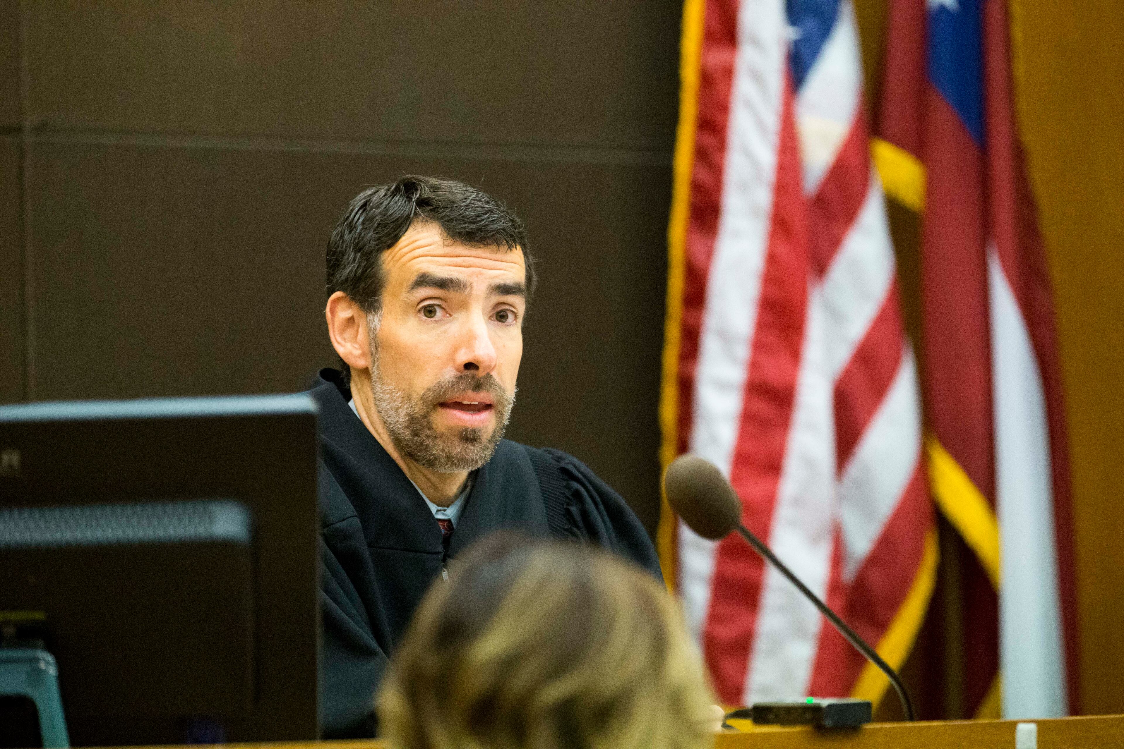05/23/2018 -- Atlanta, GA -- Fulton County Chief Judge Robert McBurney speaks during the sentencing of Claud "Tex" McIver at the Fulton County courthouse in Atlanta, Wednesday, May 23, 2018. Judge Robert McBurney sentenced McIver to life in prison with a possibility of parole. ALYSSA POINTER/ATLANTA JOURNAL-CONSTITUTION
