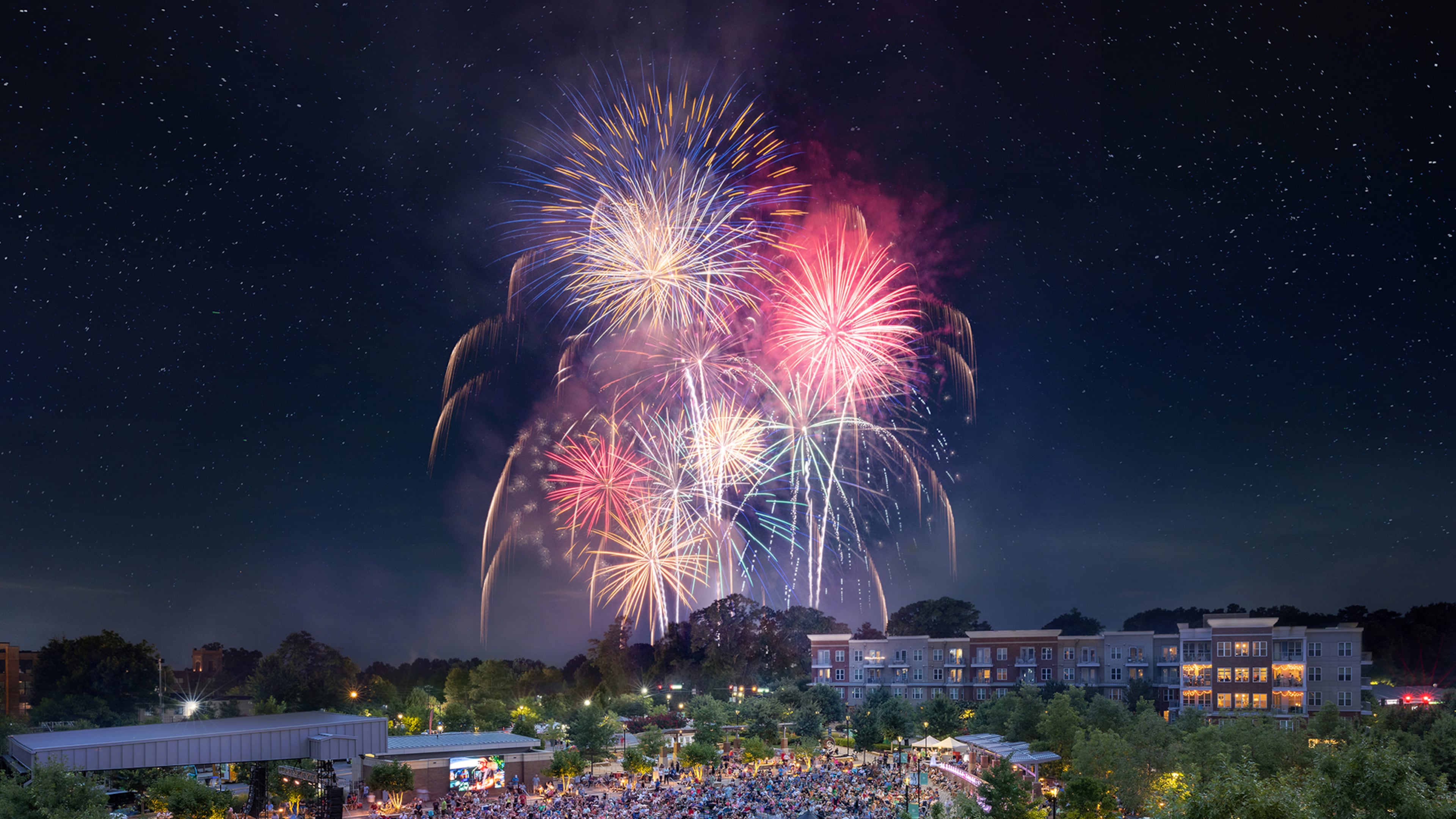 Sandy Springs' Stars & Stripes Fireworks Celebration will take place July 4, starting at 6 p.m. and features a concert by Don McLean. (Courtesy of Visit Sandy Springs)