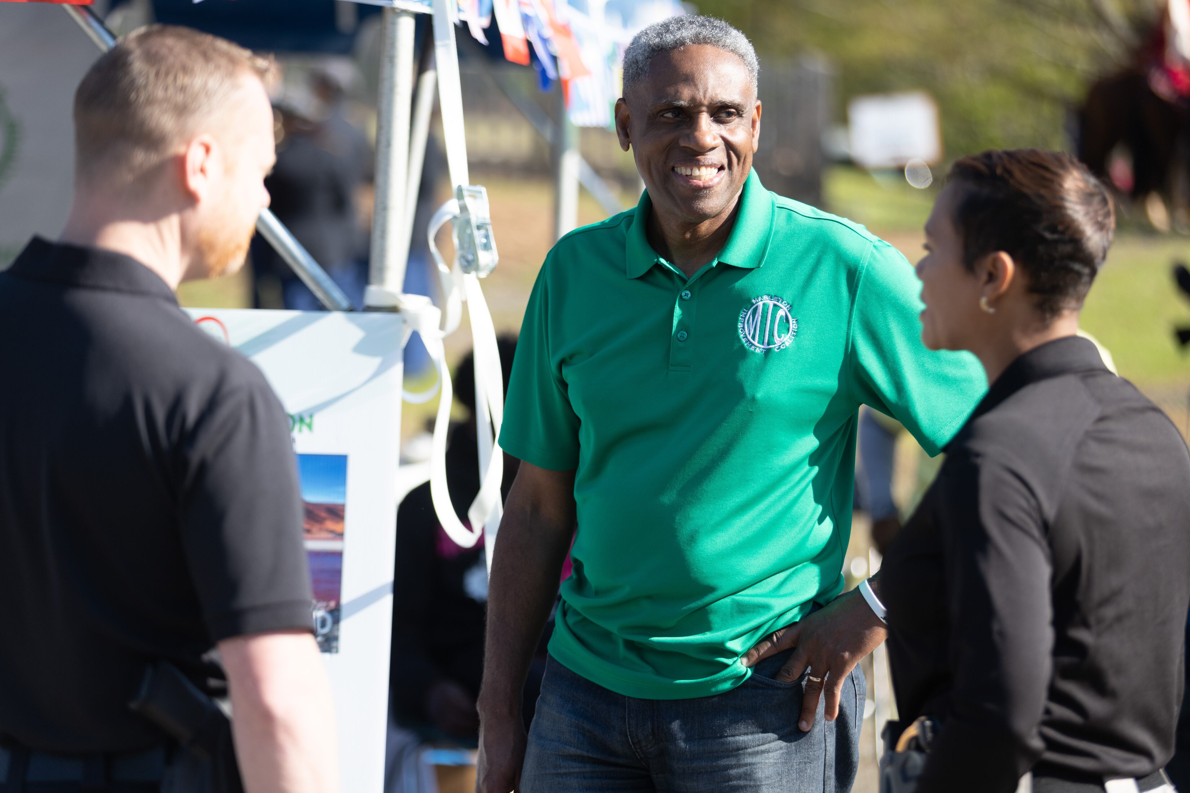 Ray Thomas talks with people during the second Taste Of Mableton Festival Saturday, April 15, 2023. (Steve Schaefer/steve.schaefer@ajc.com)