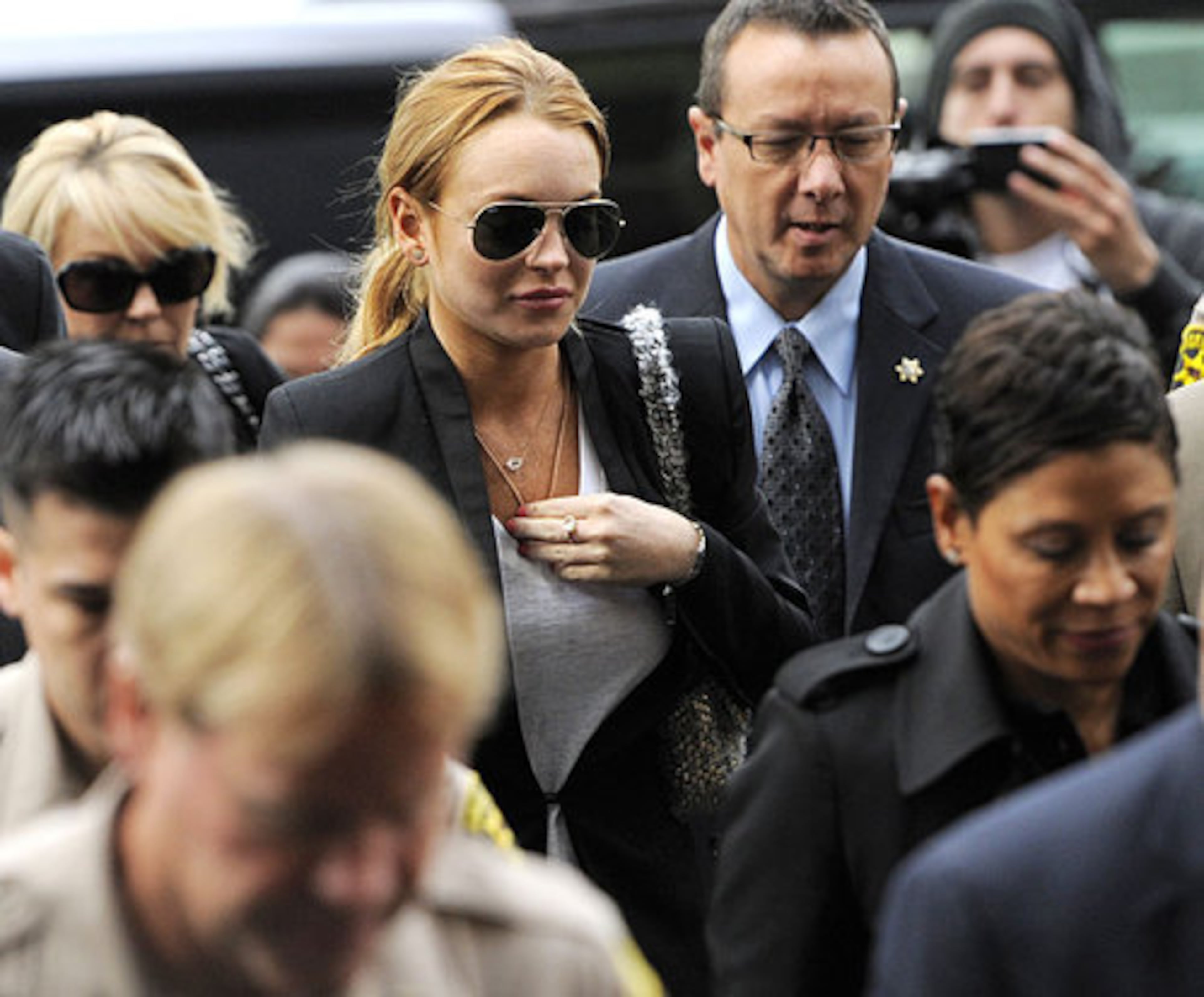 Lindsay Lohan arrives for her probation violation hearing at Beverly Hills Courthouse in Beverly Hills, Calif., Friday, Oct. 22, 2010. Lohan, 24, has been in-and-out of court and rehab since a pair of high-profile arrests in 2007.