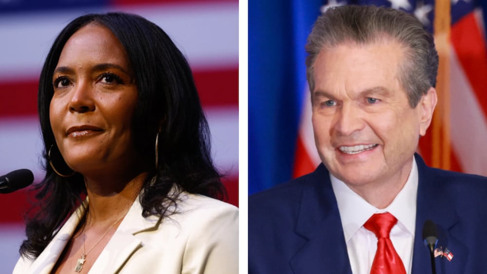 Democratic nominee for governor Keisha Lance Bottoms, left, and Republican nominee for governor Rick Jackson. (Arvin Temkar and Jason Getz/AJC)