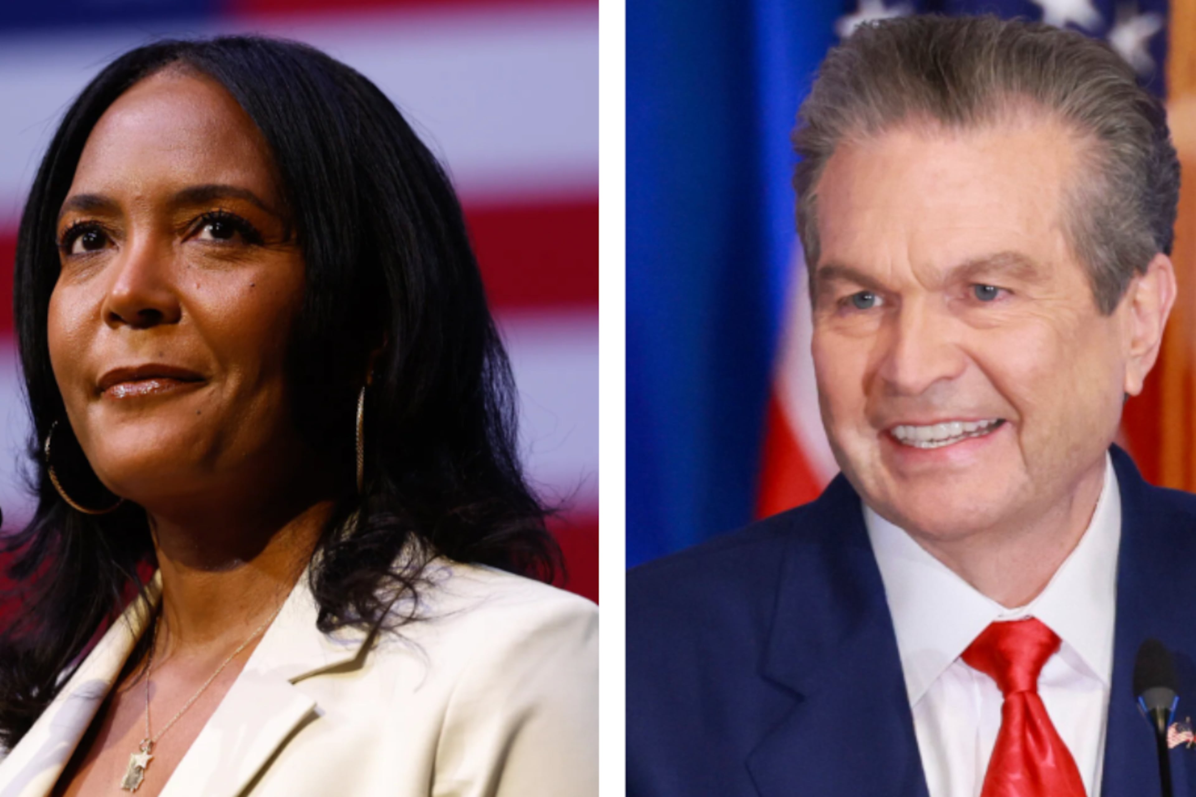 Democratic nominee for governor Keisha Lance Bottoms, left, and Republican nominee for governor Rick Jackson. (Arvin Temkar and Jason Getz/AJC)