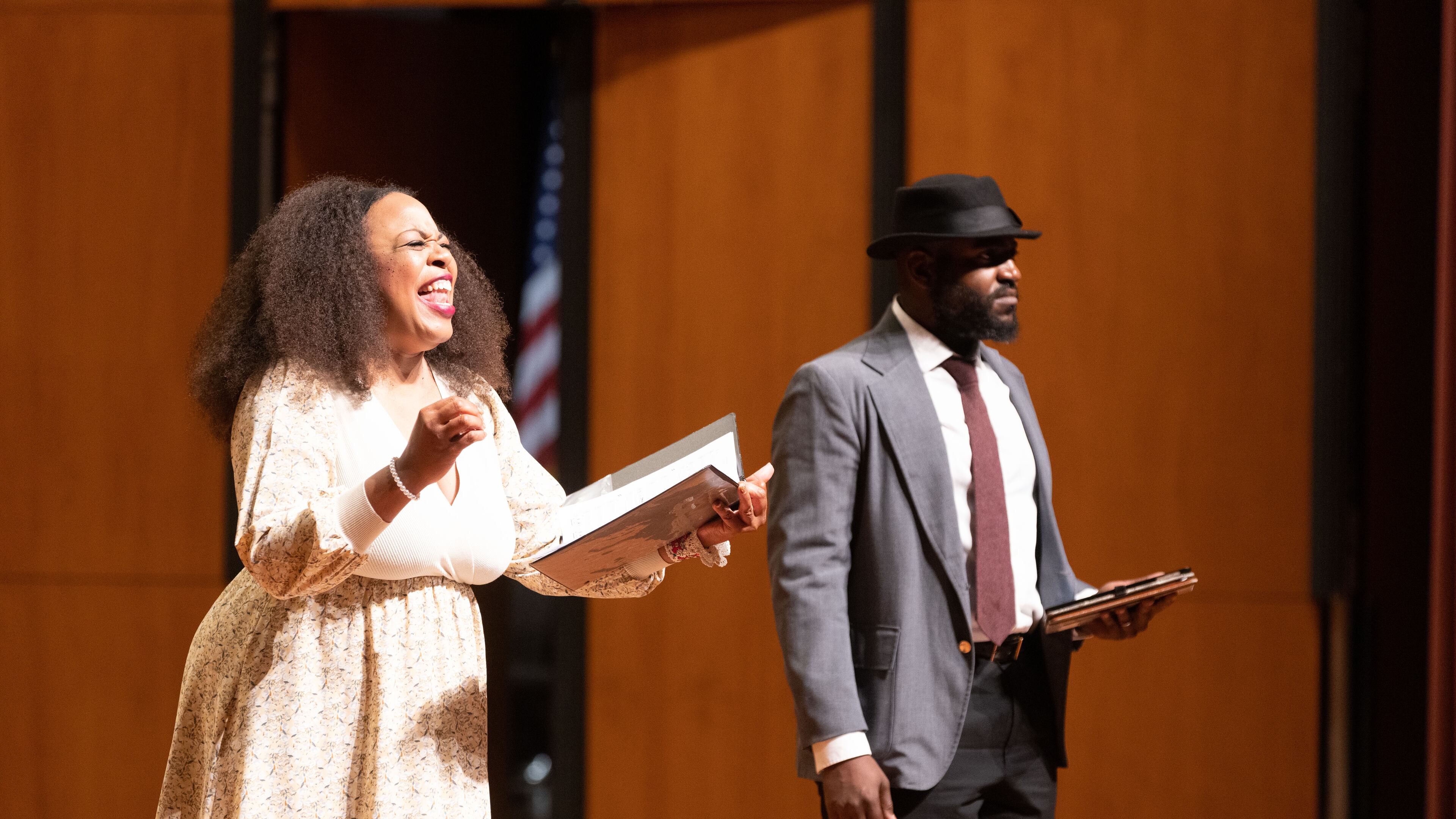 Maria Clark and Tyrone Webb perform in "Go On With That Wind" by Marcus Norris and Adamma Edo. The production won the 96-Hour Opera Festival competition in 2022, resulting in the commission of Norris and Edo's new opera, "Forsyth County is Flood (with the Joy of Lake Lanier)," which premieres at this year's festival. Courtesy of Jeff Roffman