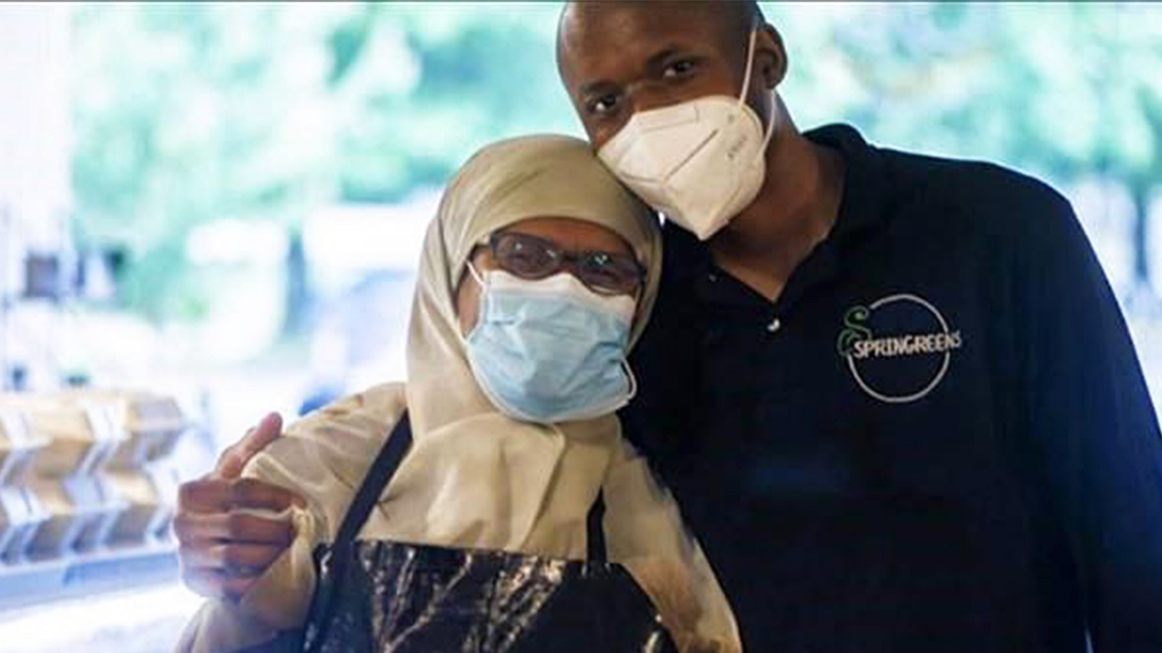 Jamella Jihad with her son, Muhammad Jihad, at their restaurant Springreens. COURTESY OF SHARIF HASSAN