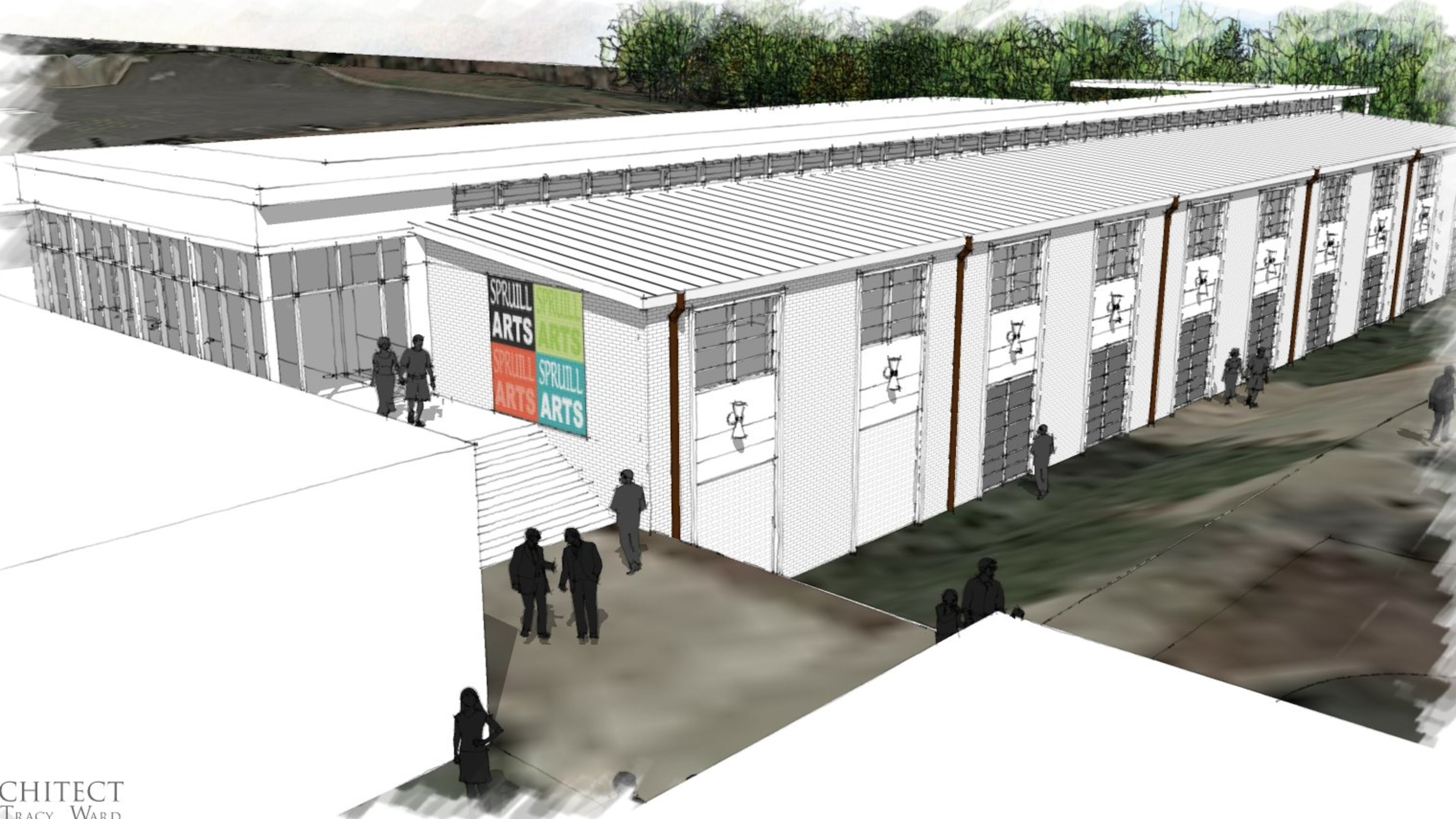 A $2.7 million expansion project will add more than 7,000 square feet to the Education Center of the Spruill Center for the Arts at 5339 Chamblee Dunwoody Road, Dunwoody. (Rendering courtesy of the Spruill Center and city of Dunwoody)