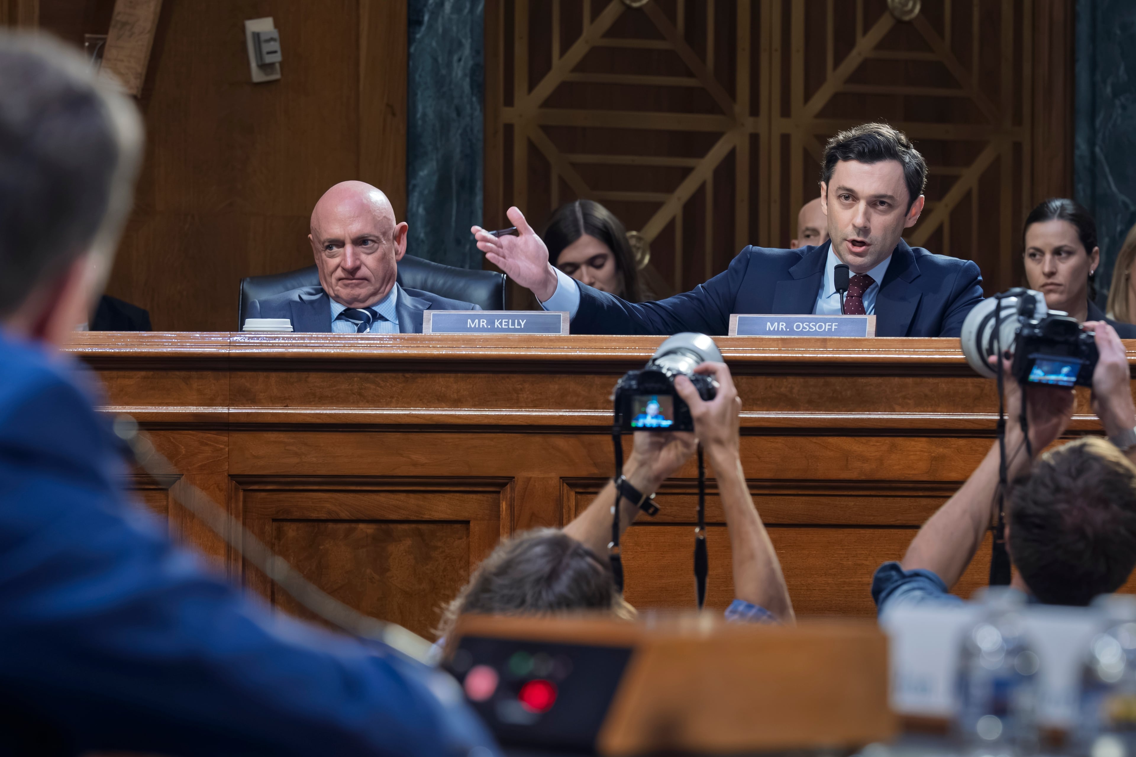 U.S. Sen. Jon Ossoff speaks during a committee hearing last week. (J. Scott Applewhite/AP)