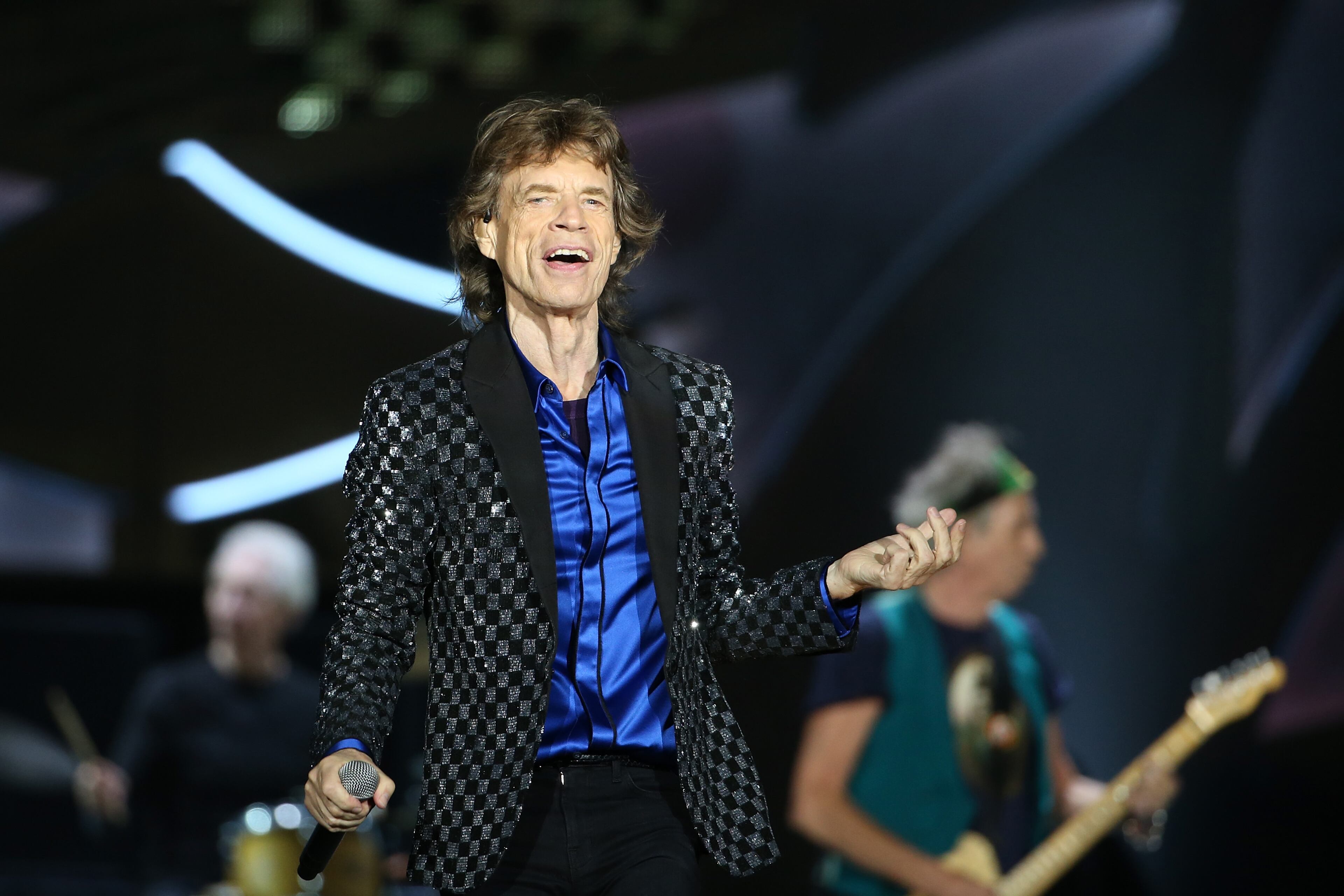 19. Rolling Stones: $47 million -- Lead Singer Mick Jagger in action as The Rolling Stones perform live at Mt Smart Stadium on November 22, 2014 in Auckland, New Zealand. (Photo by Fiona Goodall/Getty Images)