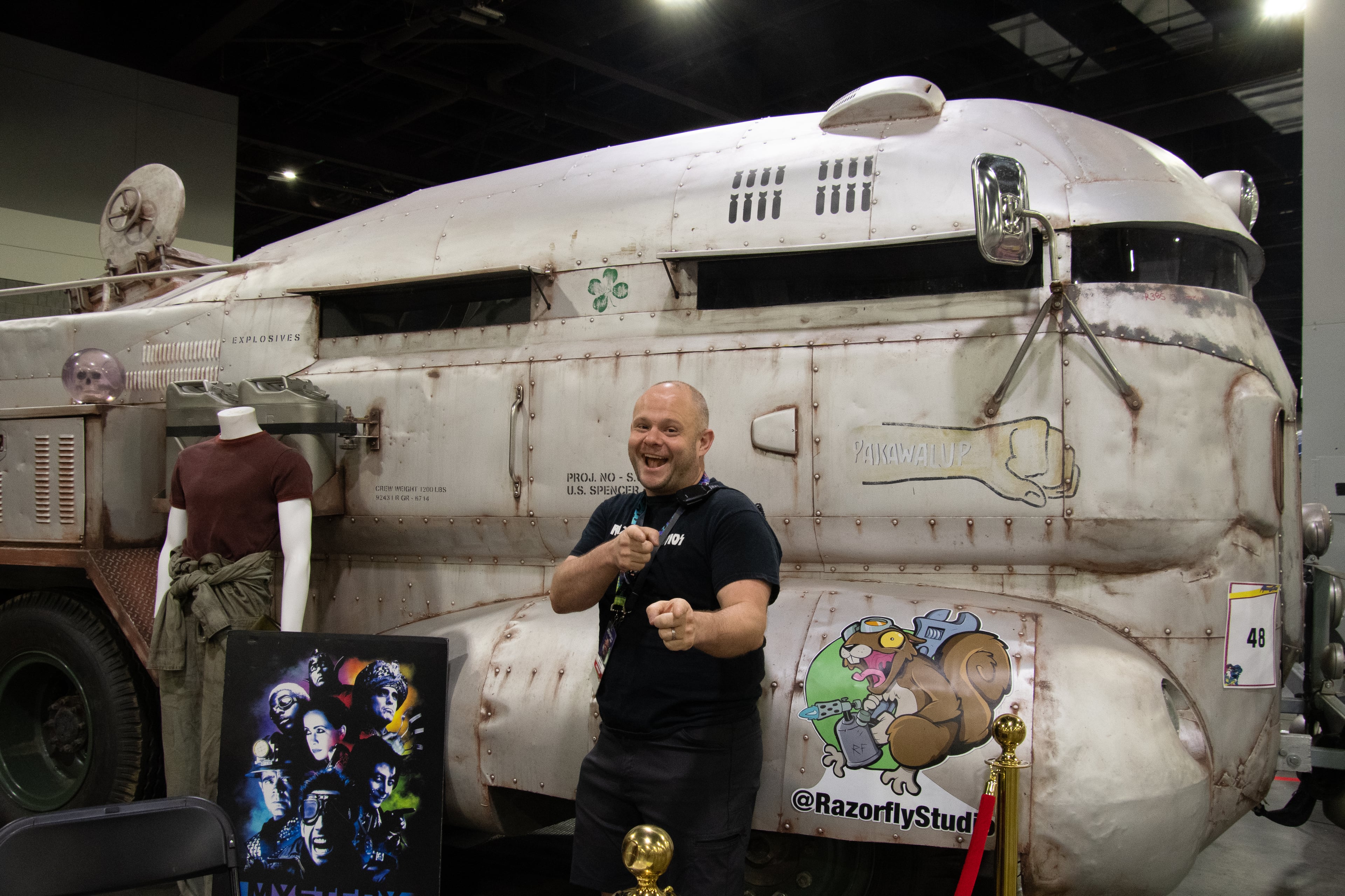Mark Zoran poses with one of the replica cars he built through his North Carolina-based company Razorfly Studios. (Courtesy of MomoCon)