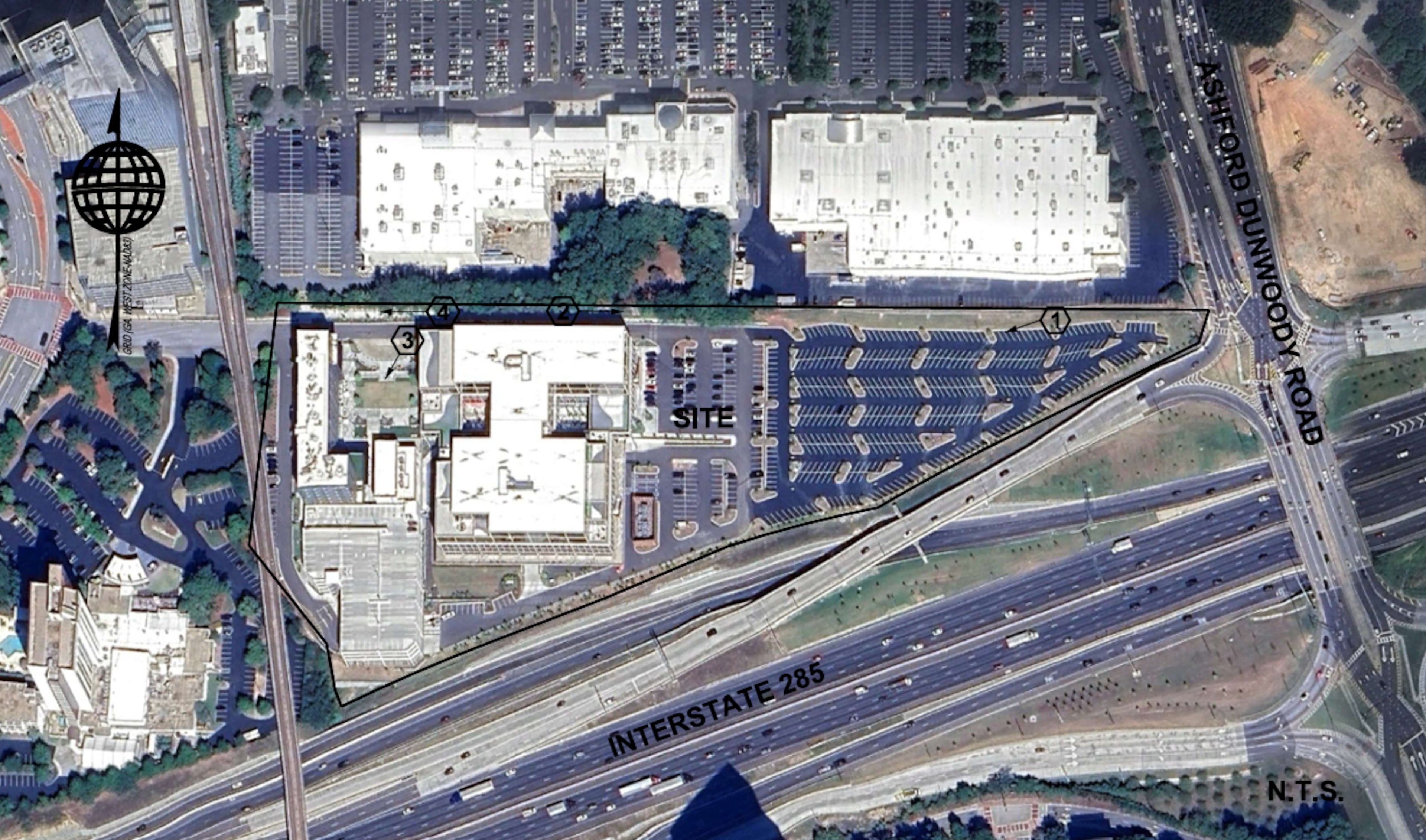 This is the current landscape of the mixed-use Campus 244 project in Dunwoody. (Courtesy of Georgetown Co./City of Dunwoody)