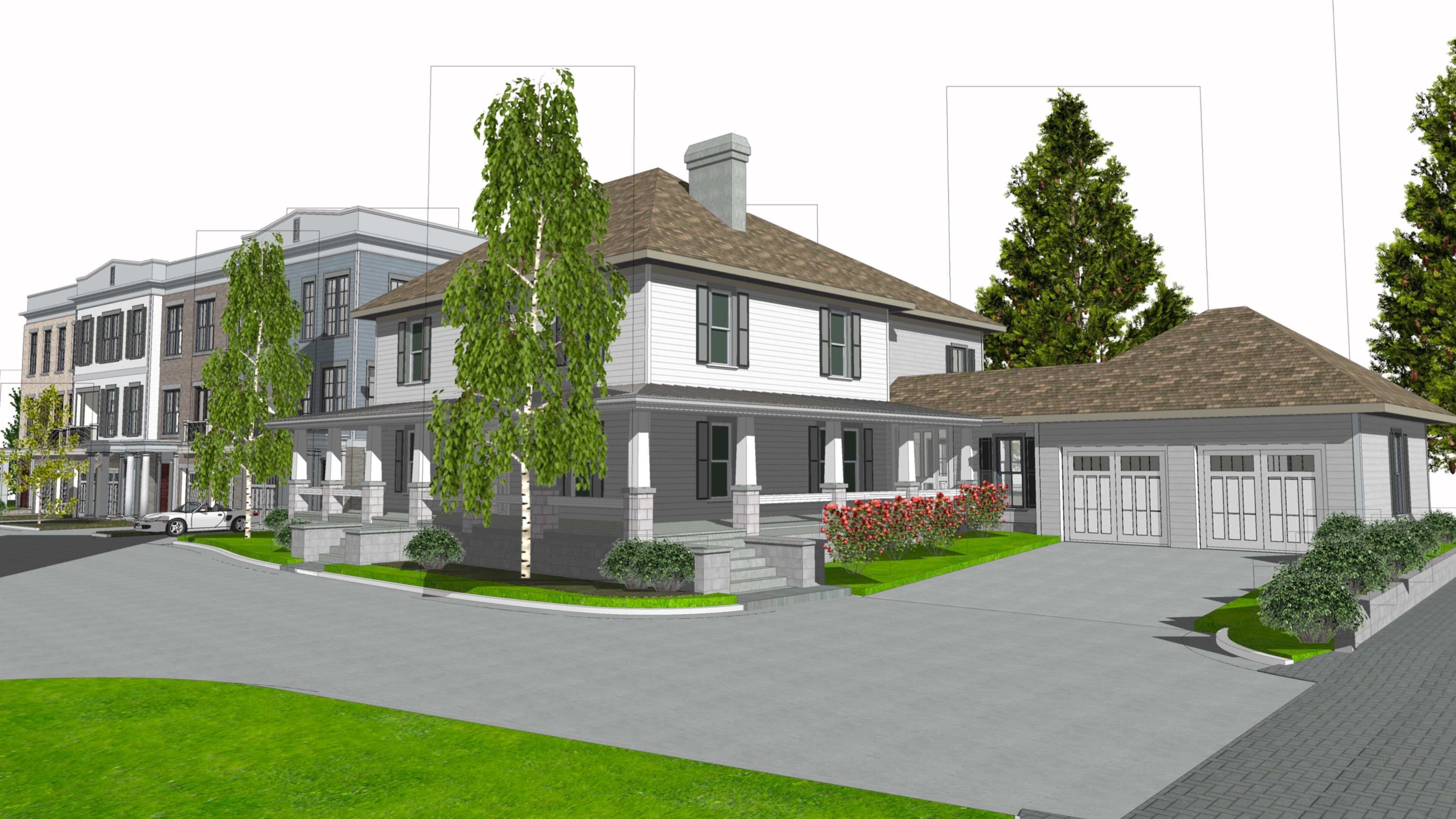 The recently designated historic Ear Wood House at 531 South Main St. will be restored and surrounded by 16 townhomes. (Courtesy City of Alpharetta)