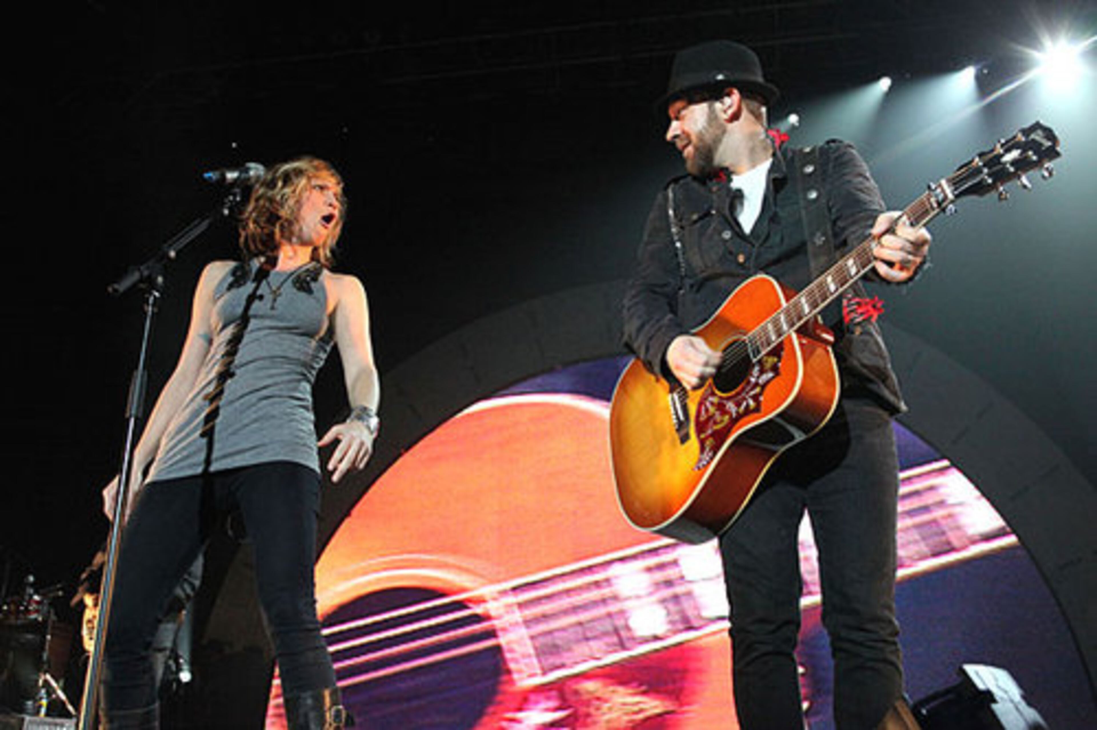 Atlanta's country duo superstars Sugarland, --Jennifer Nettles and Kristian Bush -- opened their North American tour with a sold out performance at the Gwinnett Arena Friday, April 10, 2009. Georgia native Luke Bryan opened the show. Sugarland.