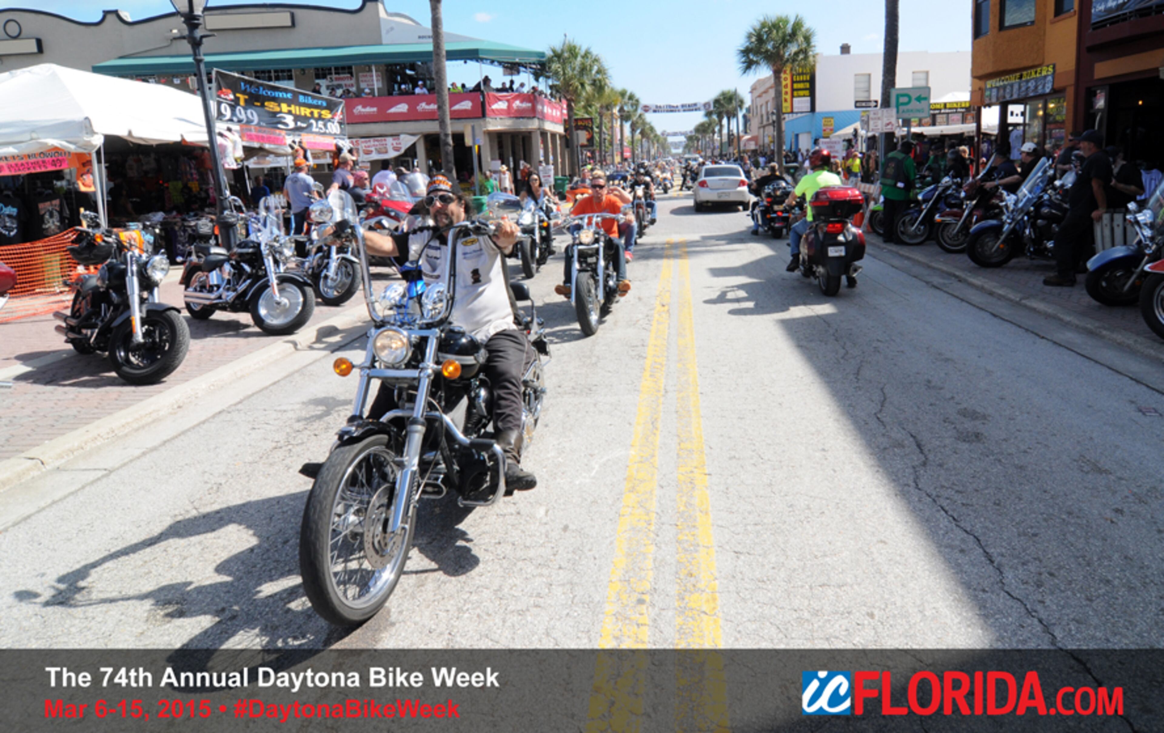 Motorcycle enthusiasts from all over the globe converged on Daytona Beach for the 74th Annual Bike Week. The 10-day long celebration of the biker culture featured live entertainment, a ton of sunshine, lots of loud pipes, colorful characters and a sea of chrome-adorned, creatively decorated motorcycles.
