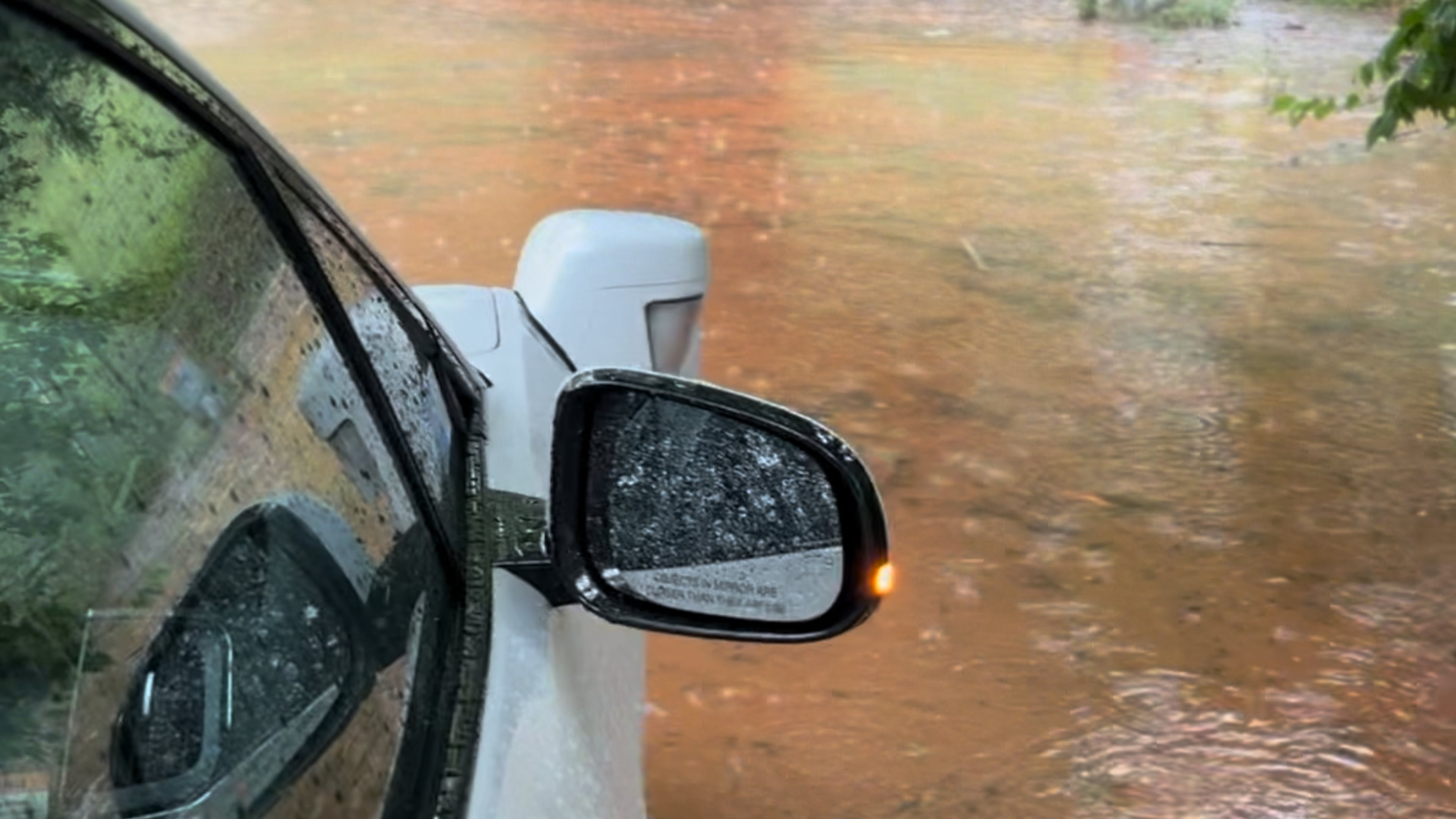 Atlanta Journal-Constitution journalist Rachael Knudsen was picked up by a Waymo Wednesday evening before the autonomous car got stuck in flood waters multiple times. (Rachael Knudsen/AJC)