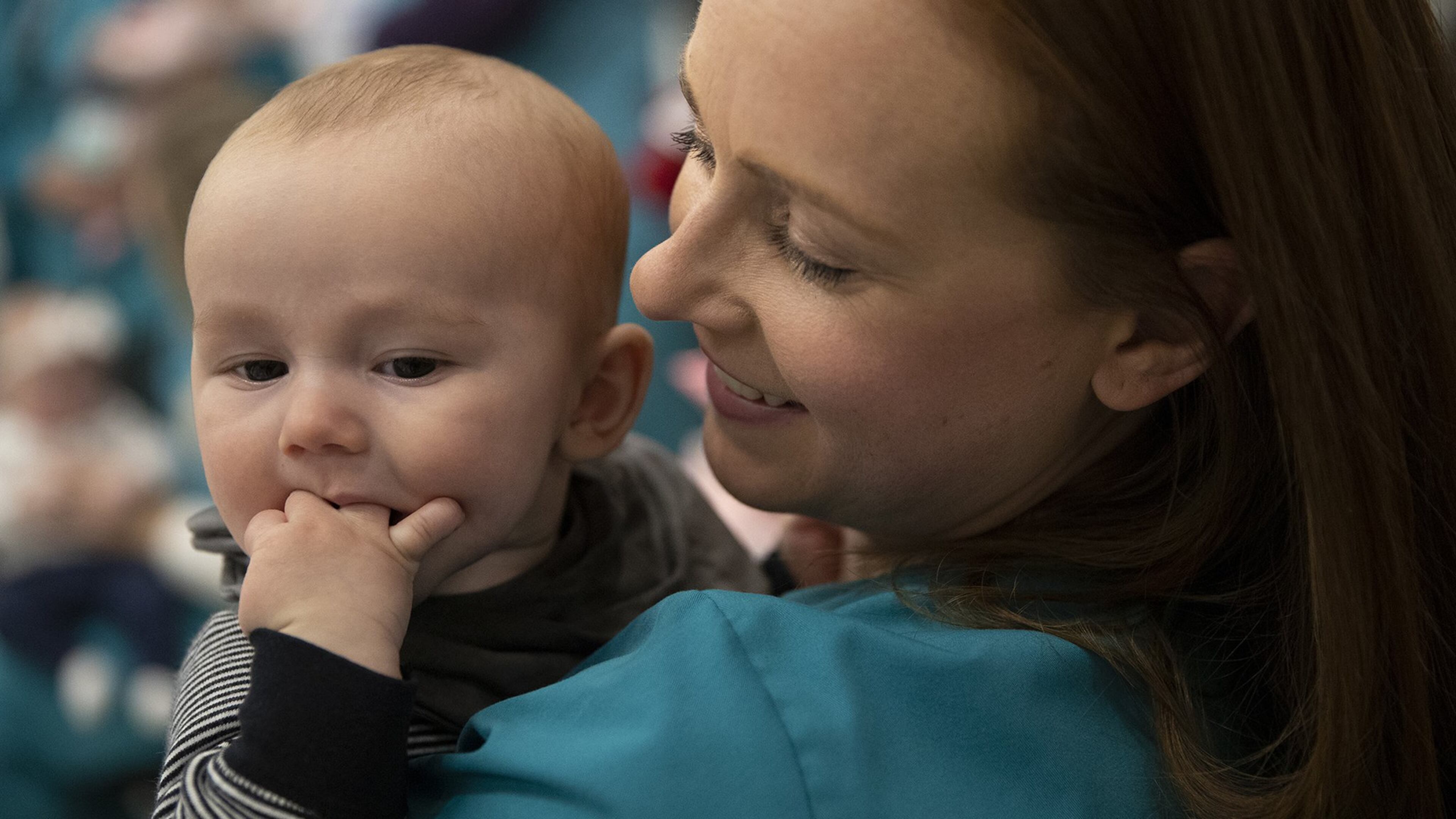 Alissa Evangelist holds her son, Jacob, who is 4 months, during a play date at Einstein Medical Center Montgomery on Wednesday, Dec. 4, 2019. Fifteen nurses from the Mom/Baby units at the hospital had babies this year. Heather Khalifa/The Philadelphia Inquirer/TNS