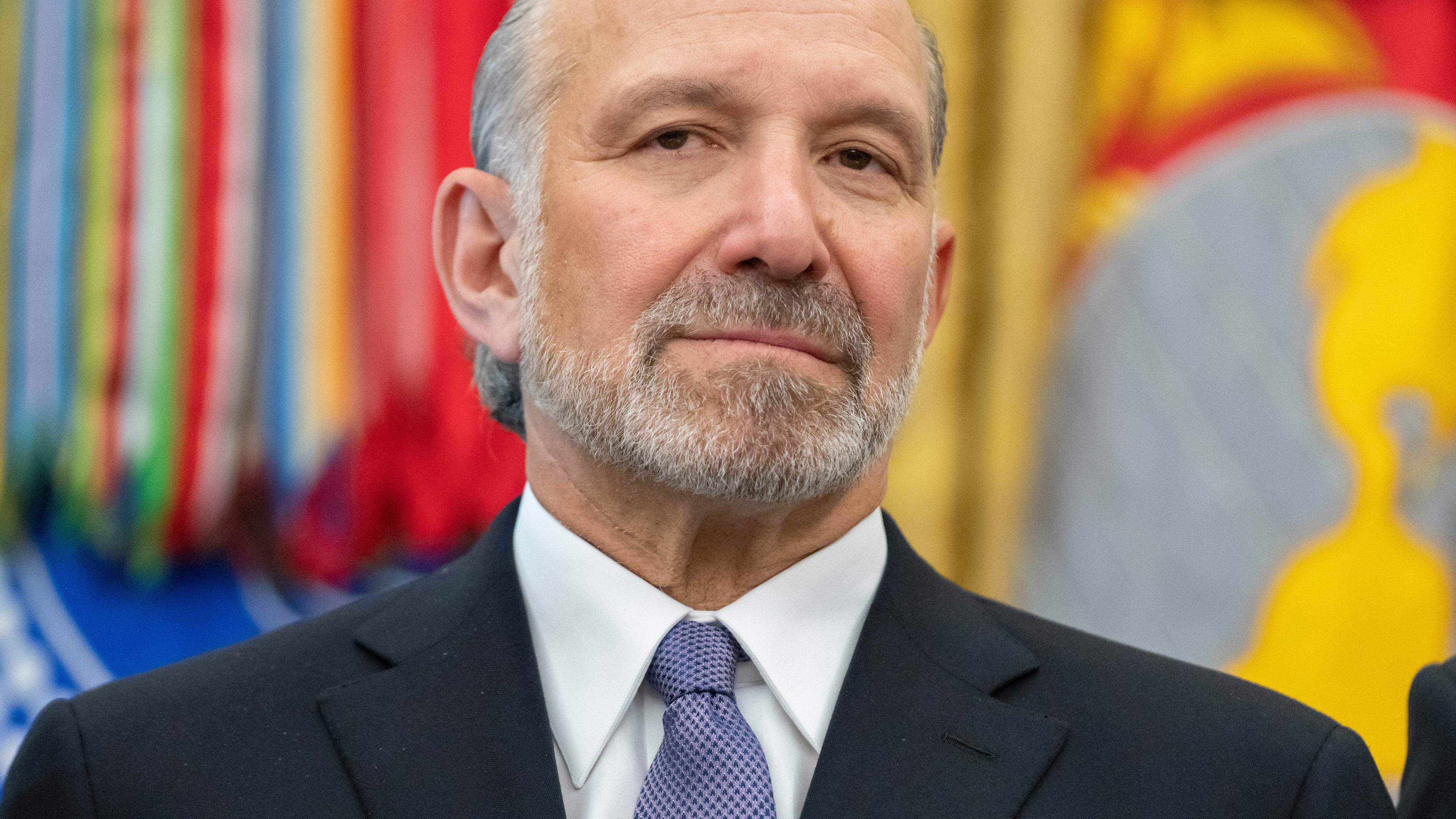 FILE - Commerce Secretary Howard Lutnick attends an event on health care affordability in the Oval Office at the White House, April 23, 2026, in Washington. (AP Photo/Mark Schiefelbein, File)