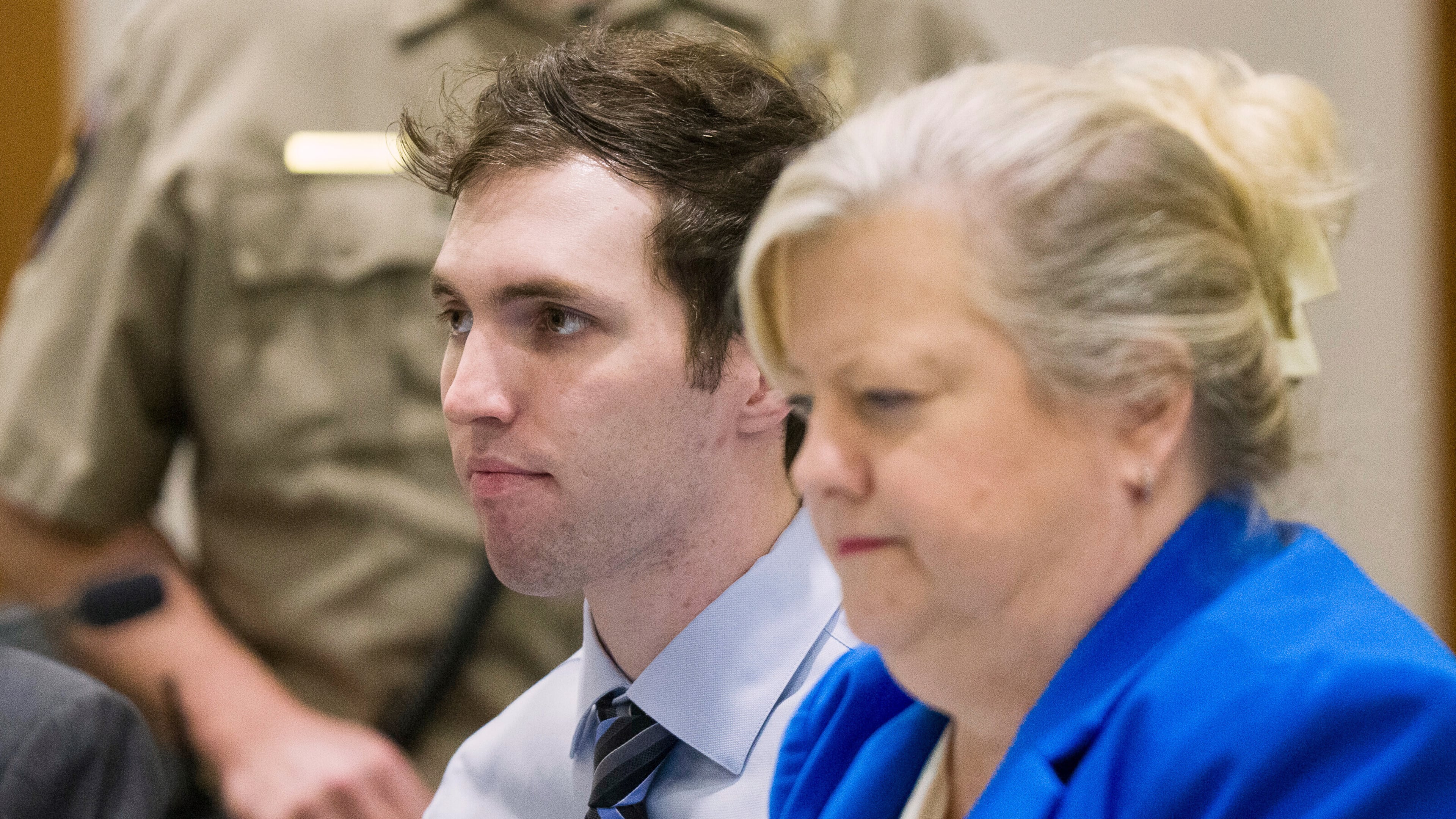 FILE - Tyler Robinson, who is accused of fatally shooting Charlie Kirk, sits beside defense attorney Kathryn Nester during a hearing in 4th District Court in Provo, Utah, on Jan. 16, 2026. (Bethany Baker/The Salt Lake Tribune via AP, File)