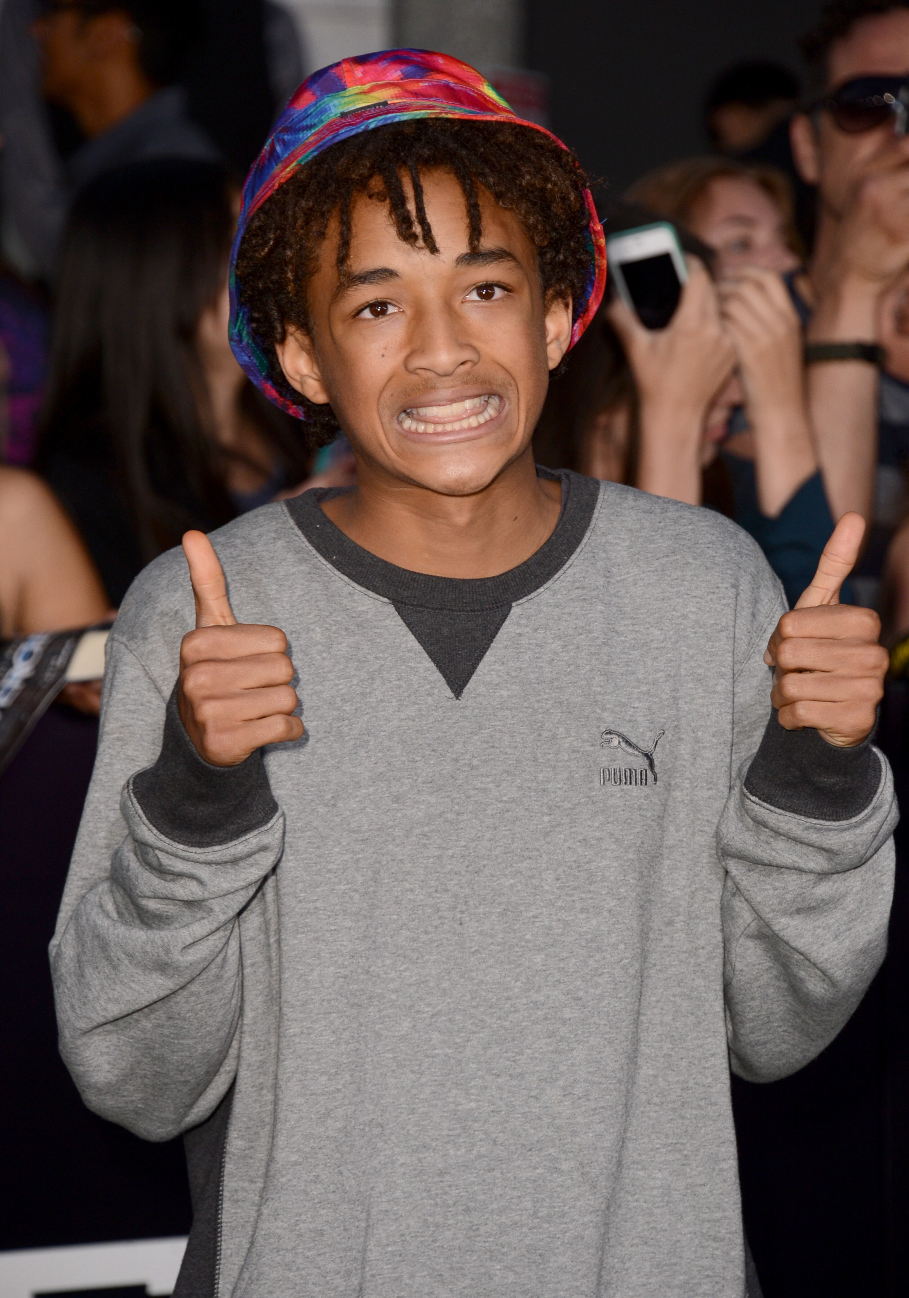 Jaden Smith arrives at the world premiere of "Divergent" at the Westwood Regency Village Theater on Tuesday, March 18, 2014, in Los Angeles. (Photo by Jordan Strauss/Invision/AP)