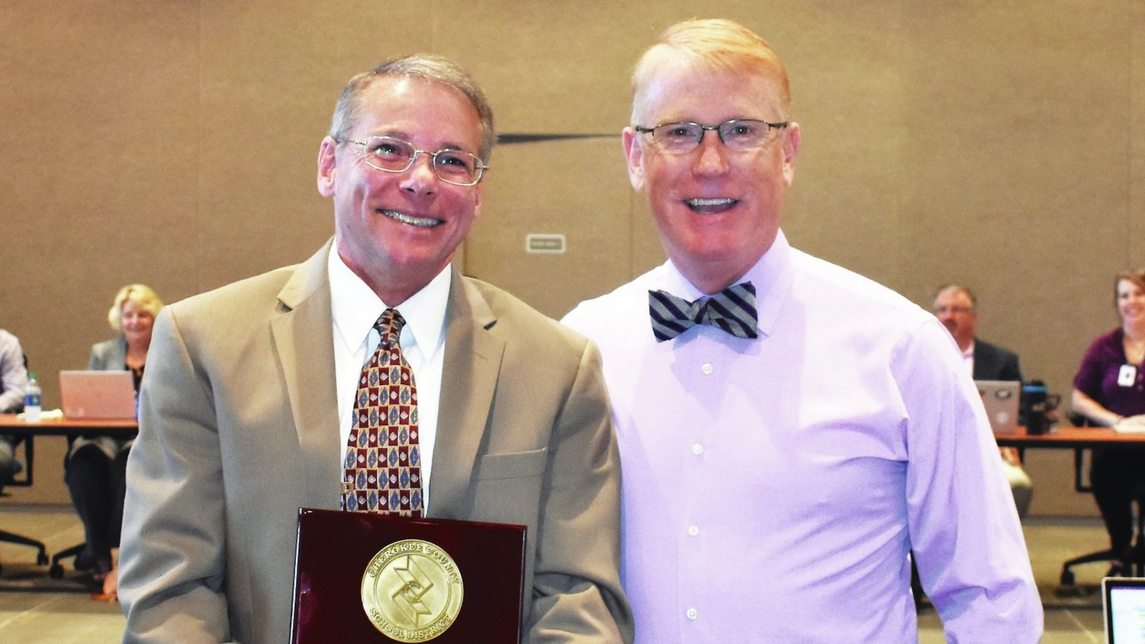 Cherokee County School District Superintendent of Schools Brian V. Hightower in April honored Chief Financial Officer Kenneth Owen with his Superintendent’s 2019 Game Changer Award for Instructional Leadership.