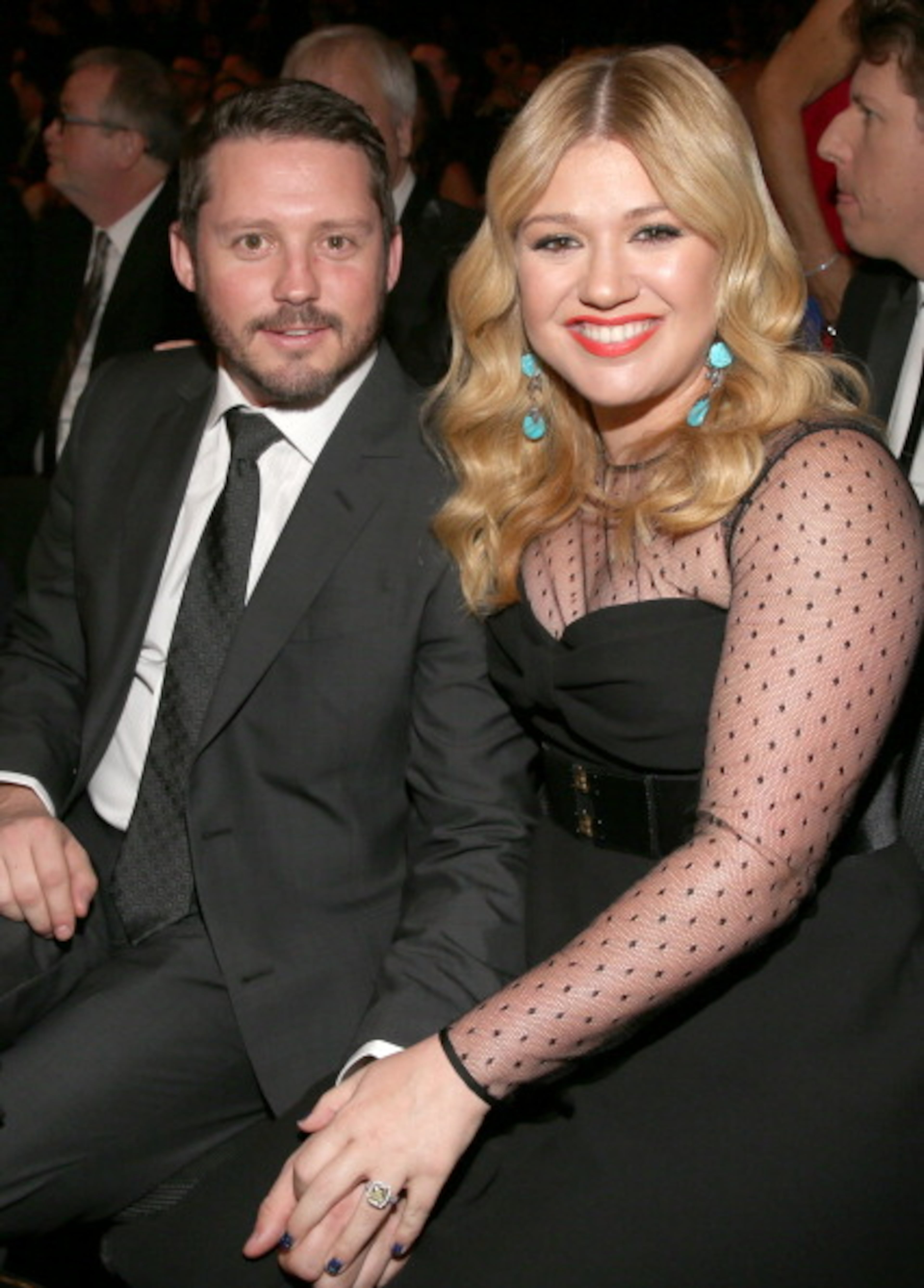 LOS ANGELES, CA - FEBRUARY 10: Singer Kelly Clarkson (R) and Brandon Blackstock attend the 55th Annual GRAMMY Awards at STAPLES Center on February 10, 2013 in Los Angeles, California. (Photo by Christopher Polk/Getty Images for NARAS)