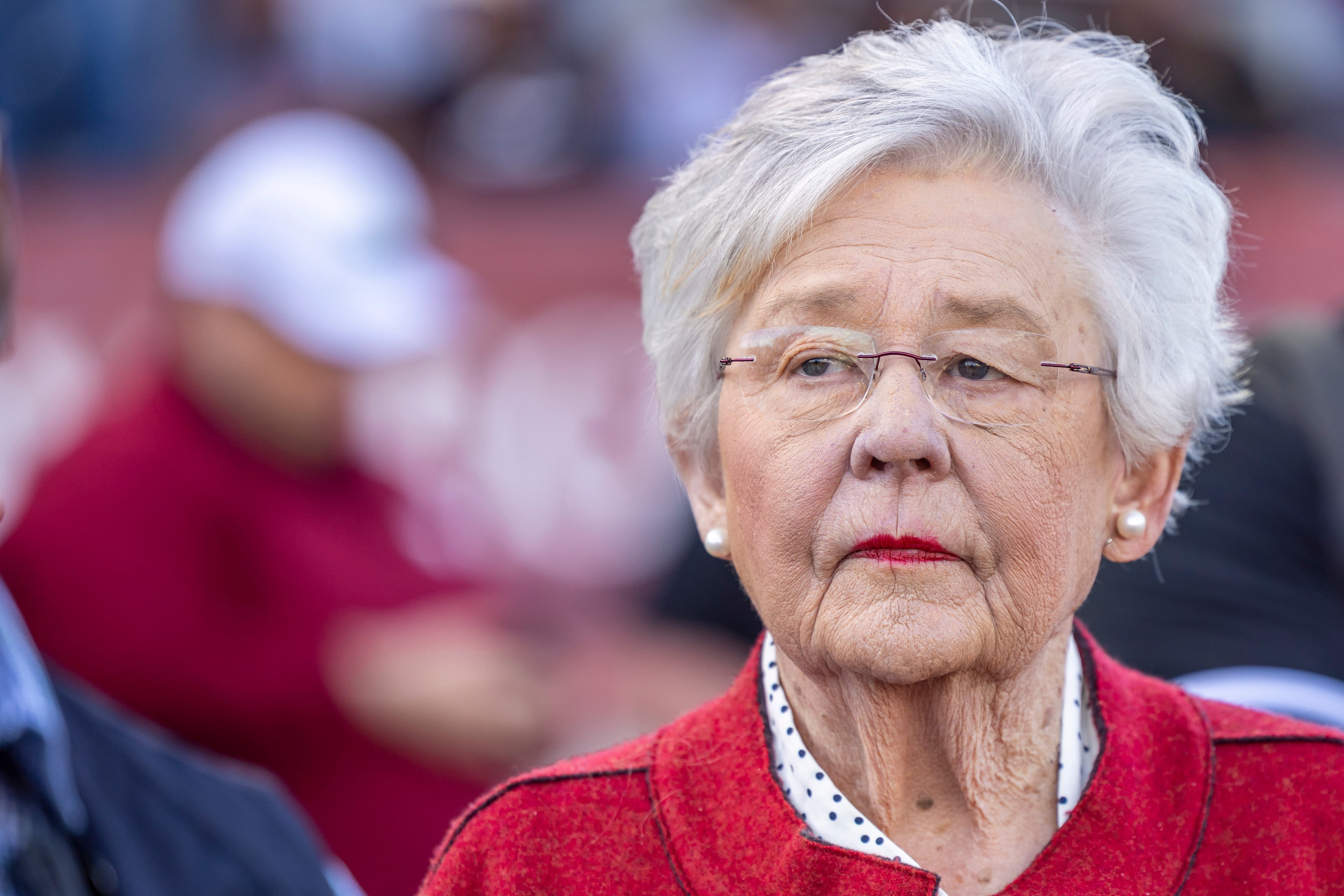 Alabama Gov. Kay Ivey, pictured in March, on Friday ordered a special legislative session to overhaul the state’s congressional boundaries ahead of the November elections. (Vasha Hunt/AP)
