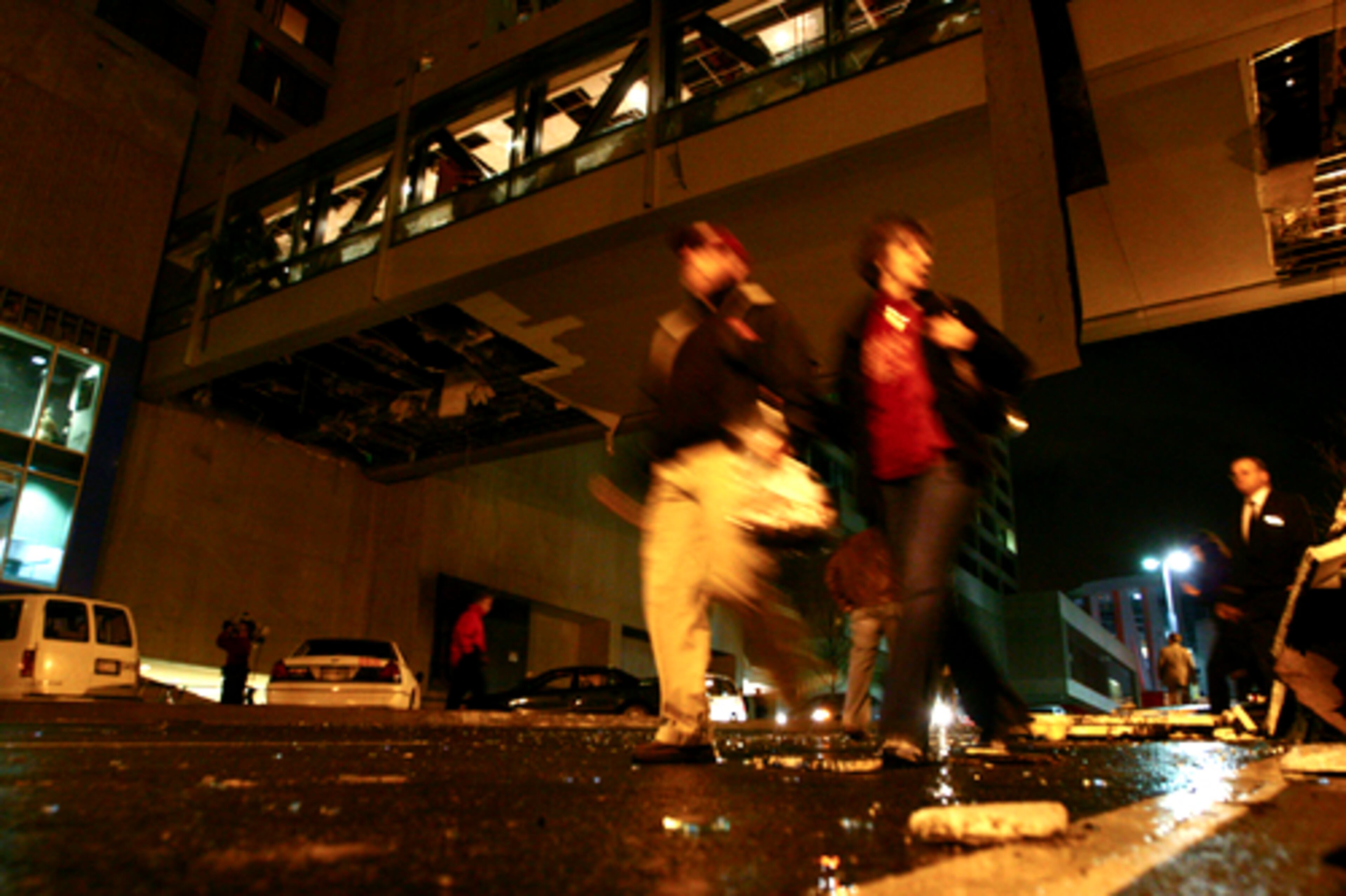 Downtown Atlanta area near the CNN Center and the Omni Hotel.