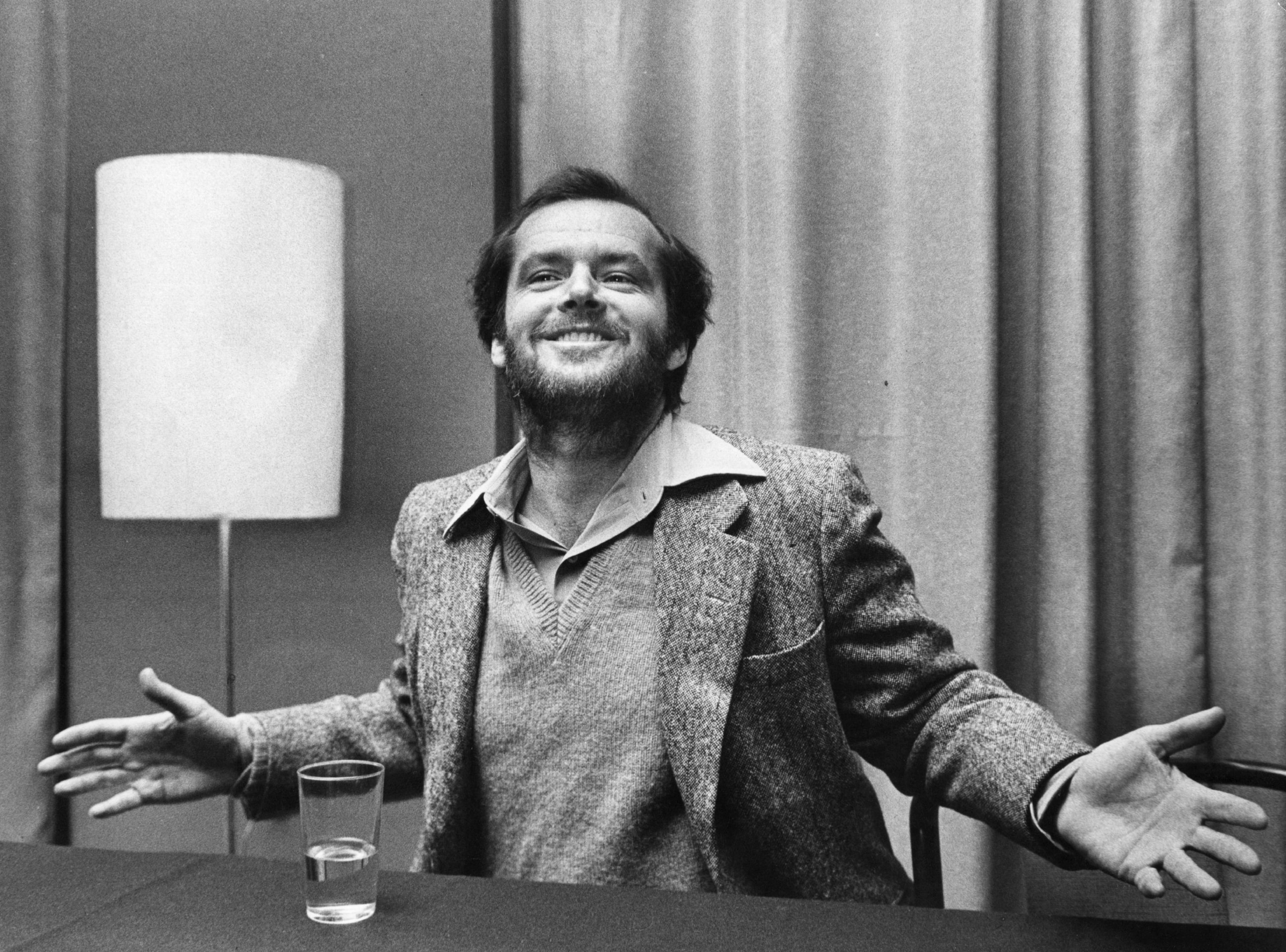 Actor Jack Nicholson at an expressive moment (1975).