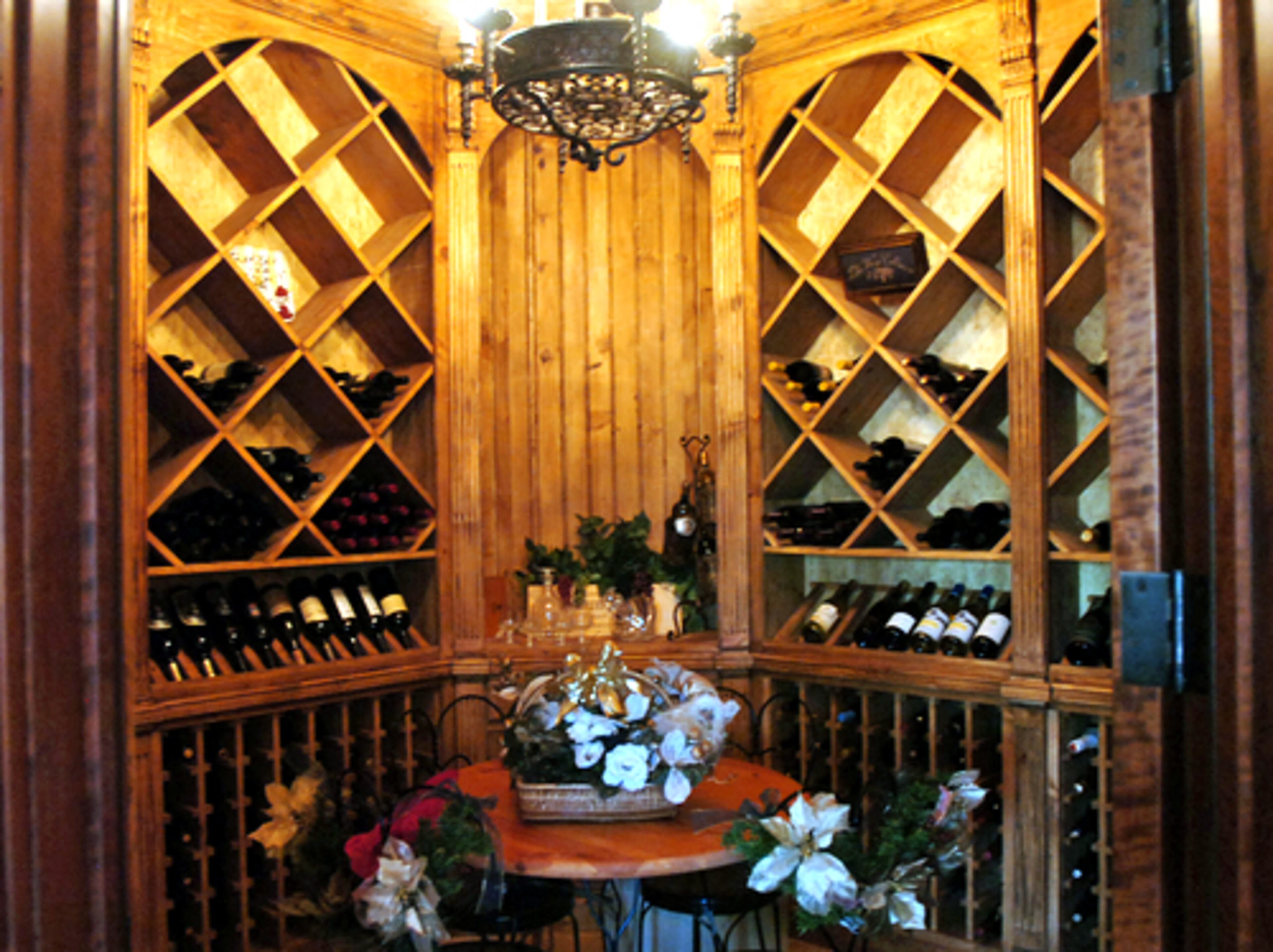 The couple love to fill and empty their 1,500-bottle wine cellar. Lori Beardslee also does tastings in the room with her friends.