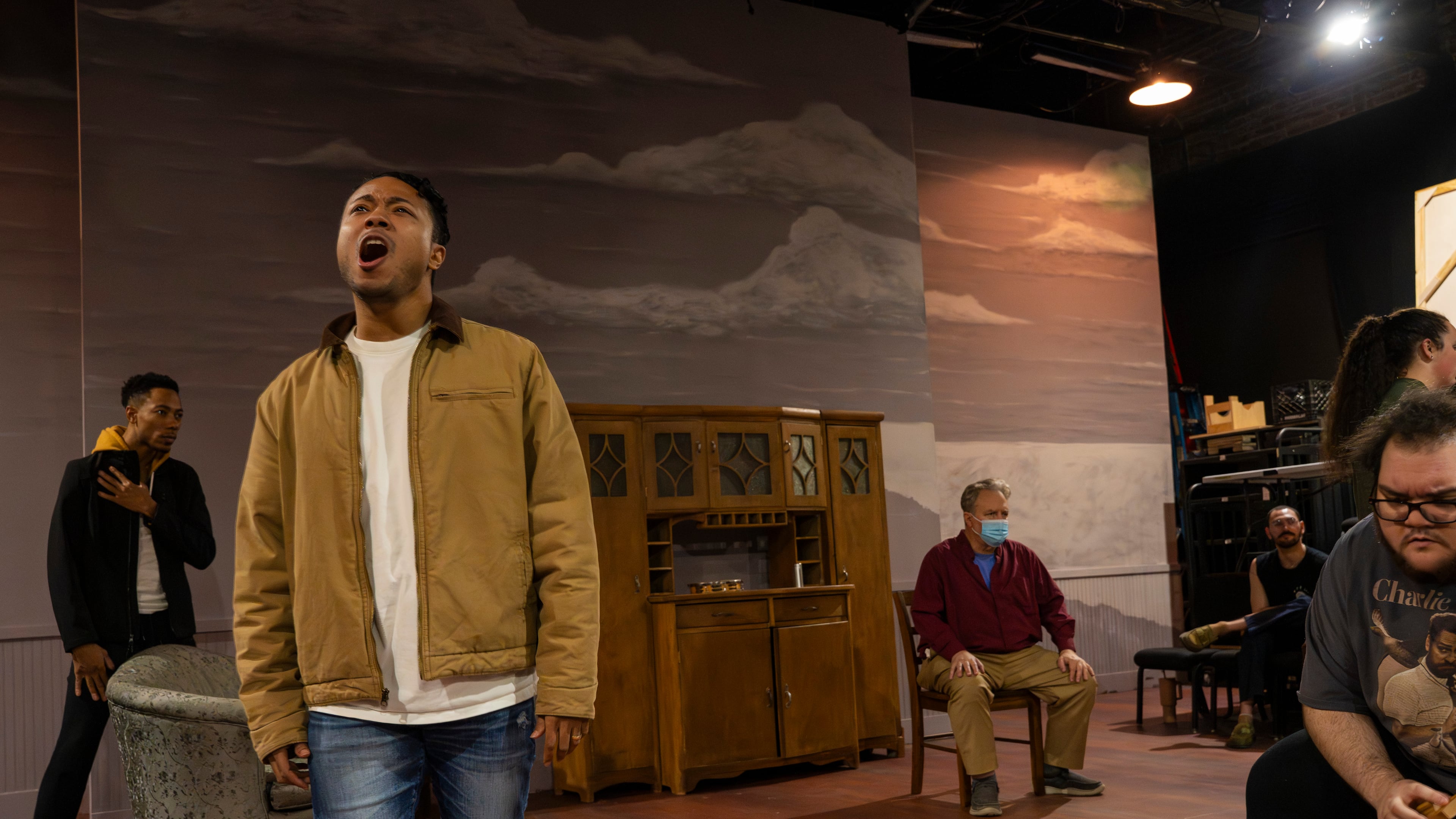 Russell Scott (left), playing Joe Scott, performs during a dress rehearsal for "Girl from the North Country" on Thursday, Jan. 22, 2026, in Atlanta. The show, a collaboration between Actor's Express and Oglethorpe University and directed by Freddie Ashley, earned seven Tony Award nominations on Broadway. (Olivia Bowdoin for the AJC)