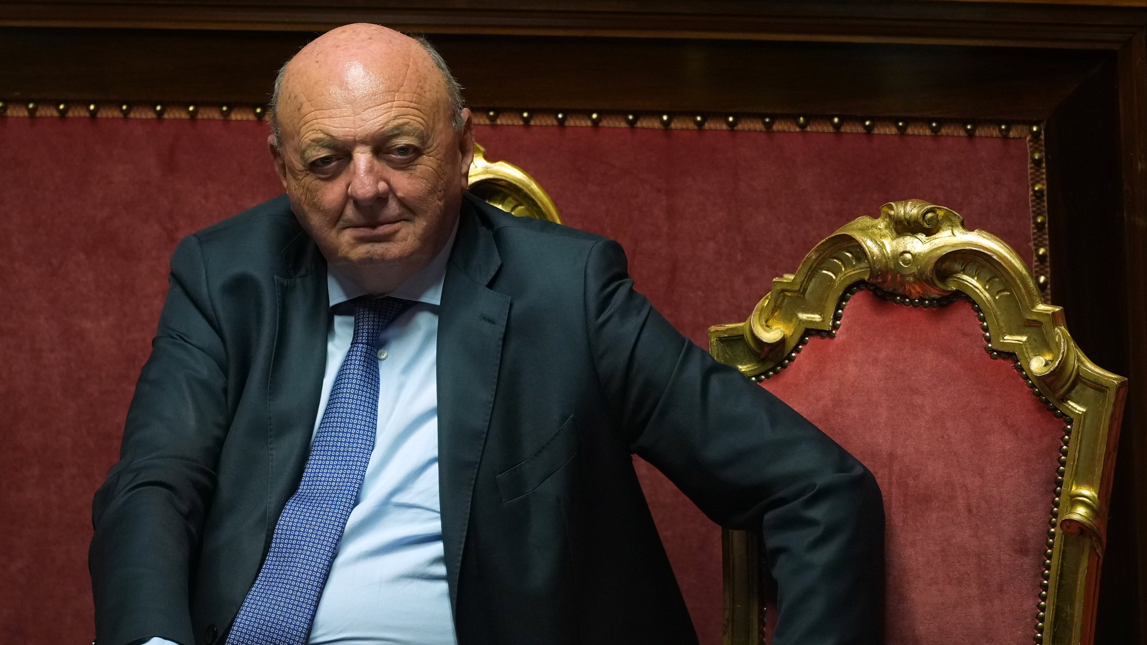 Italian Minister of Environment and Energy Security Gilberto Pichetto Fratin attends a debate prior to a vote to give the final approval to legislation paving the way for the eventual return of nuclear energy to Italy, in Rome, Wednesday, Sept. 23, 2026. (AP Photo/Andrew Medichini)