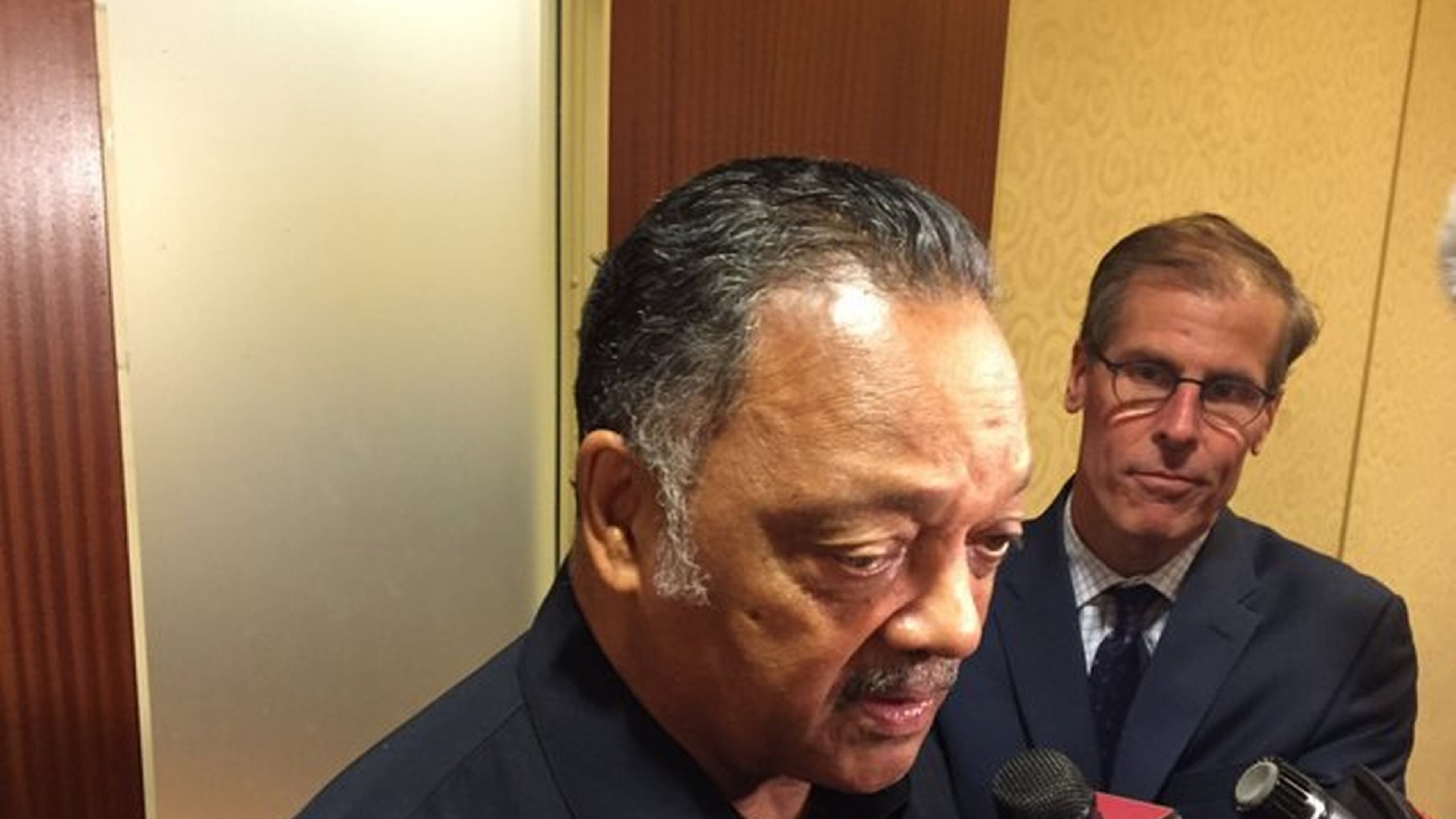 The Rev. Jesse Jackson speaks Thursday, July 28, 2016 to the Florida delegation at the Democratic National Convention in Philadelphia. (George Bennett/The Palm Beach Post)