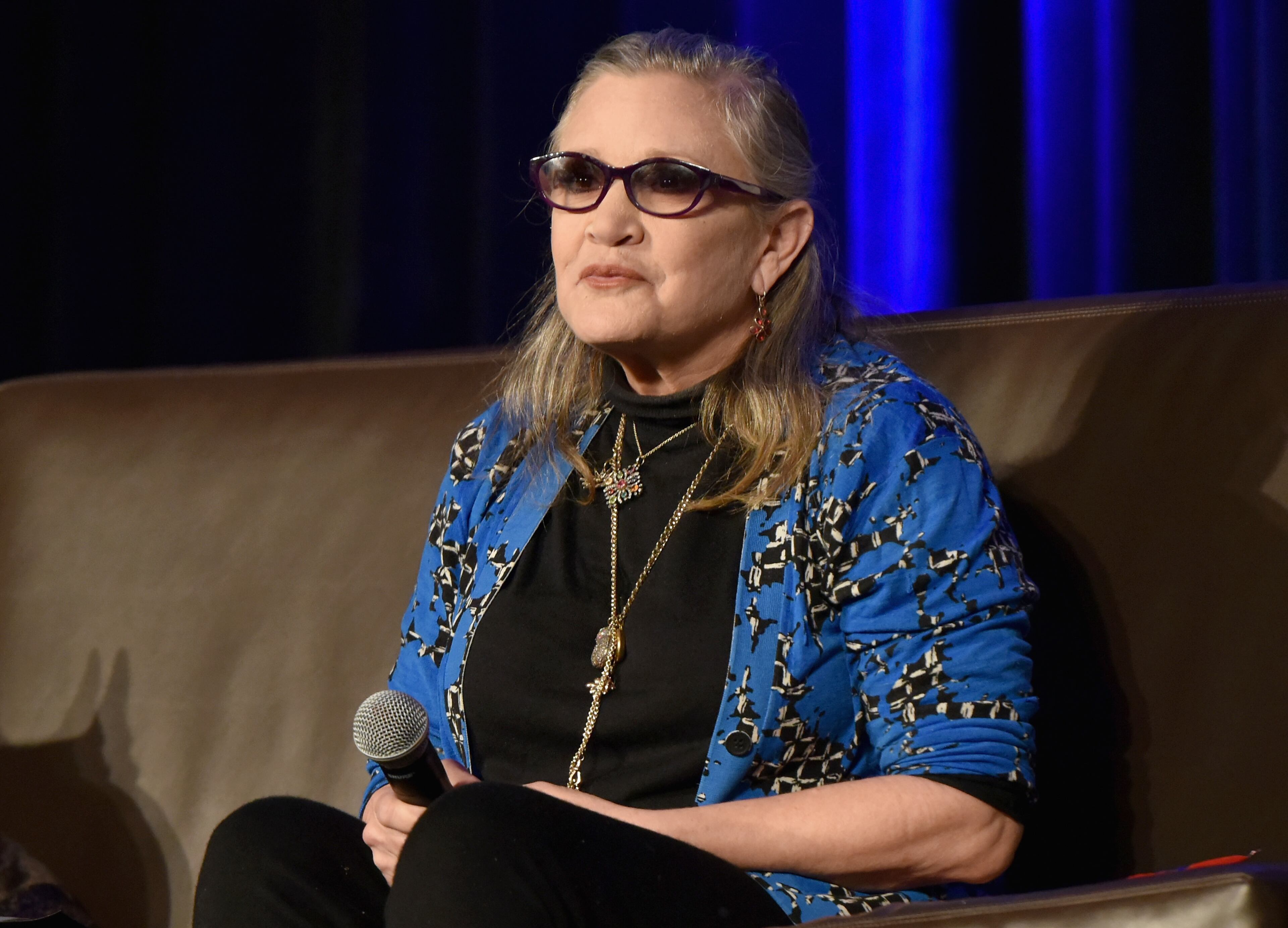 ROSEMONT, IL - AUGUST 21: Actress Carrie Fisher speaks onstage during Wizard World Comic Con Chicago 2016 - Day 4 at Donald E. Stephens Convention Center on August 21, 2016 in Rosemont, Illinois. (Photo by Daniel Boczarski/Getty Images for Wizard World)