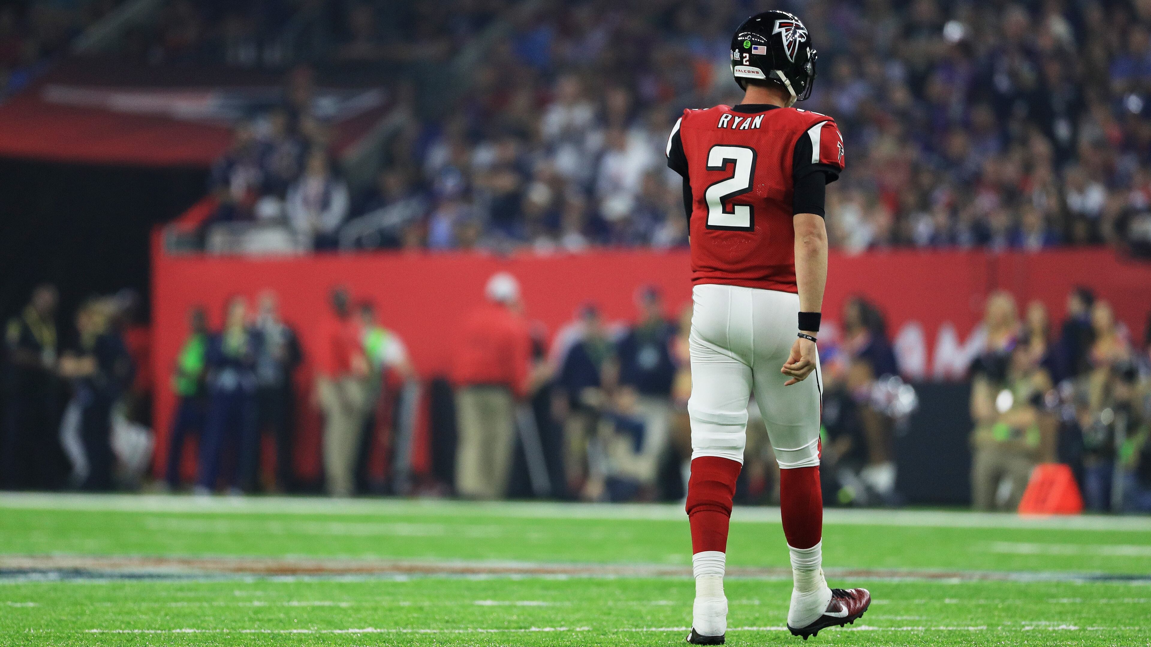 Matt Ryan walks on the field during Super Bowl 51 at NRG Stadium Feb. 5, 2017, in Houston.