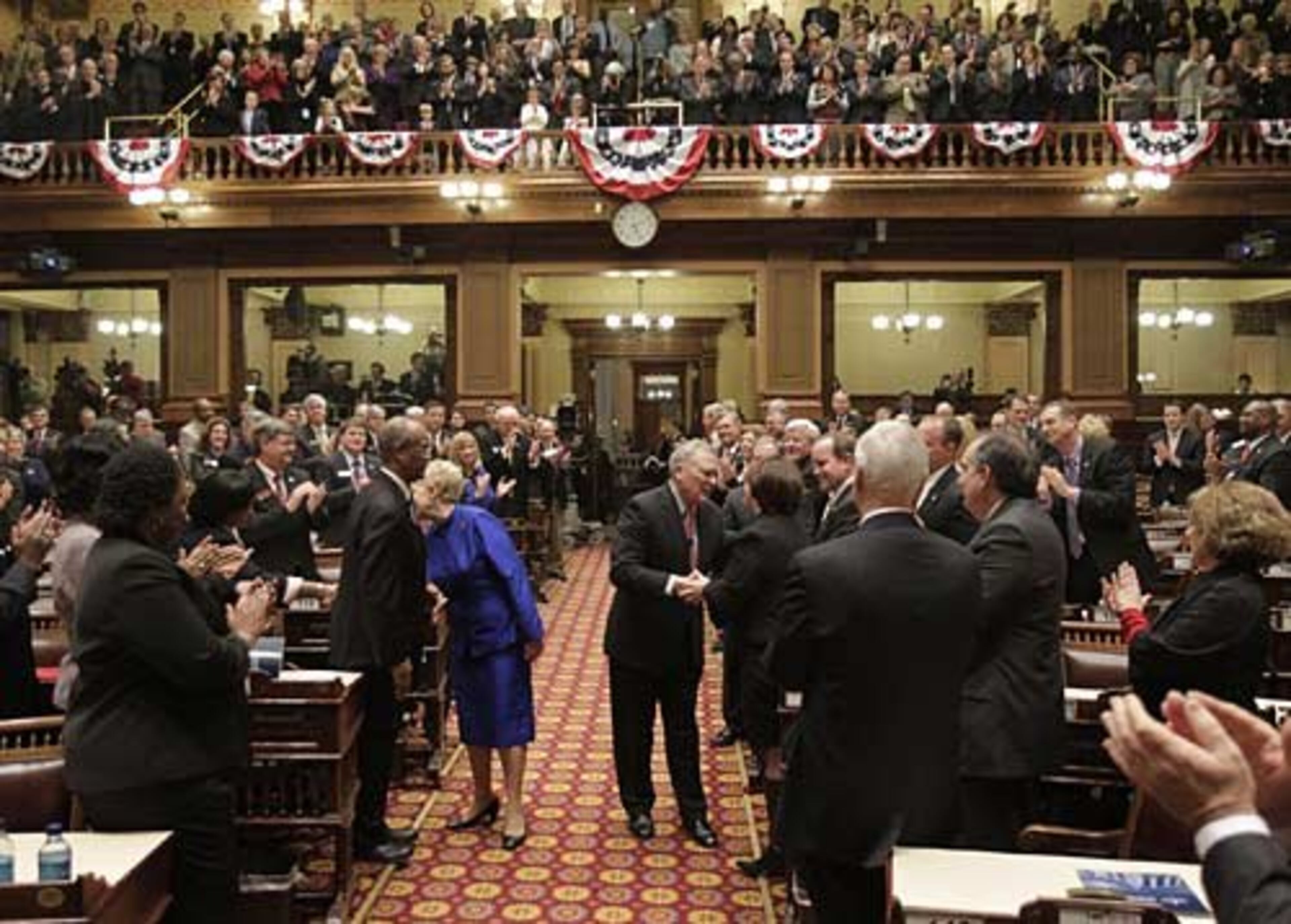 Despite the snow, sleet and icy road conditions in the Atlanta area, the Capitol house chamber was packed for Deal's inauguration.