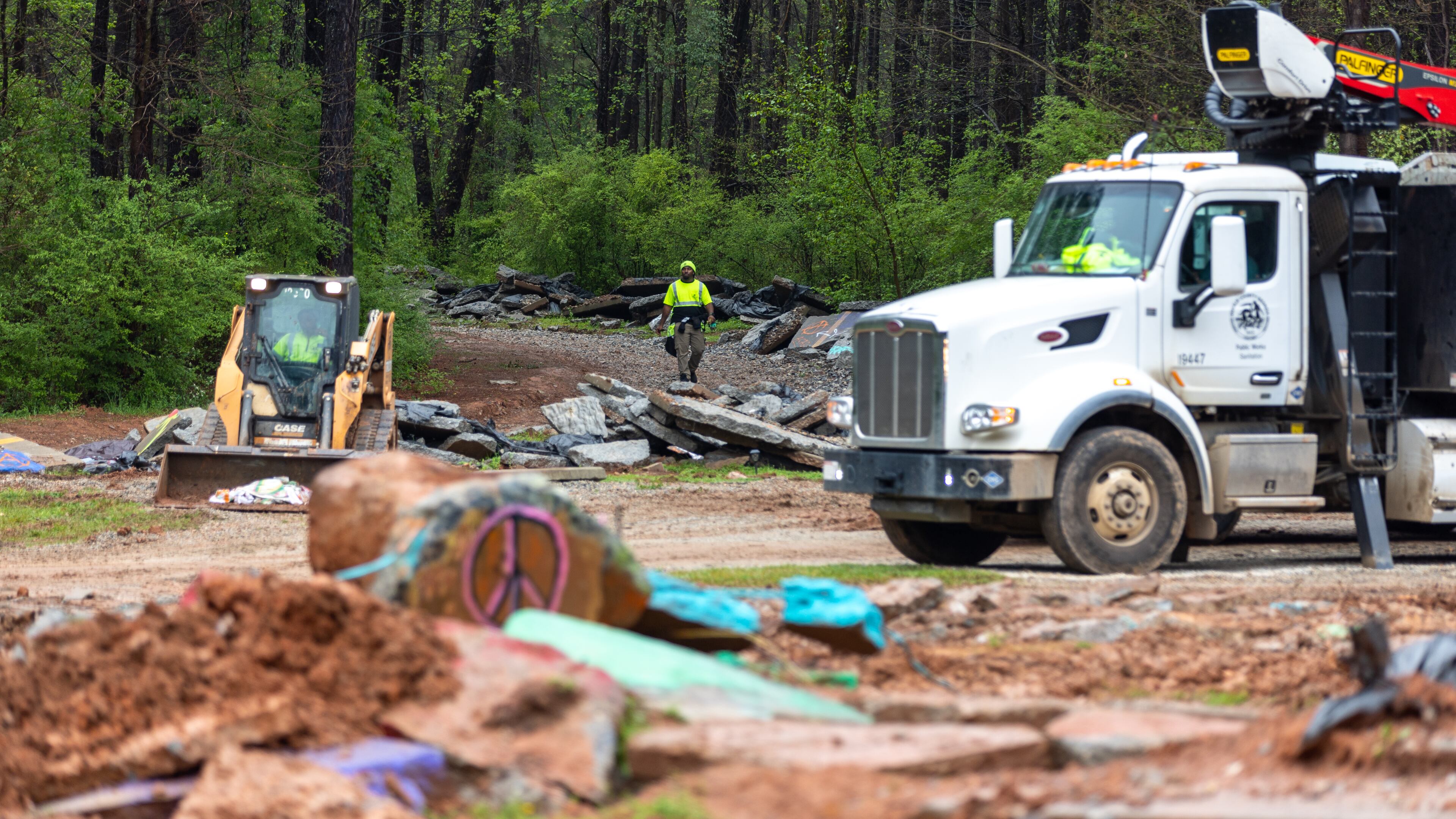 Authorities began clearing and enforcing an executive order closing Intrenchment Creek Park in Atlanta until further notice on Monday, March 27, 2023. Agencies from across metro Atlanta, along with state agencies, were conducting the clearing operation led by DeKalb County Police. (i(Arvin Temkar / arvin.temkar@ajc.com)