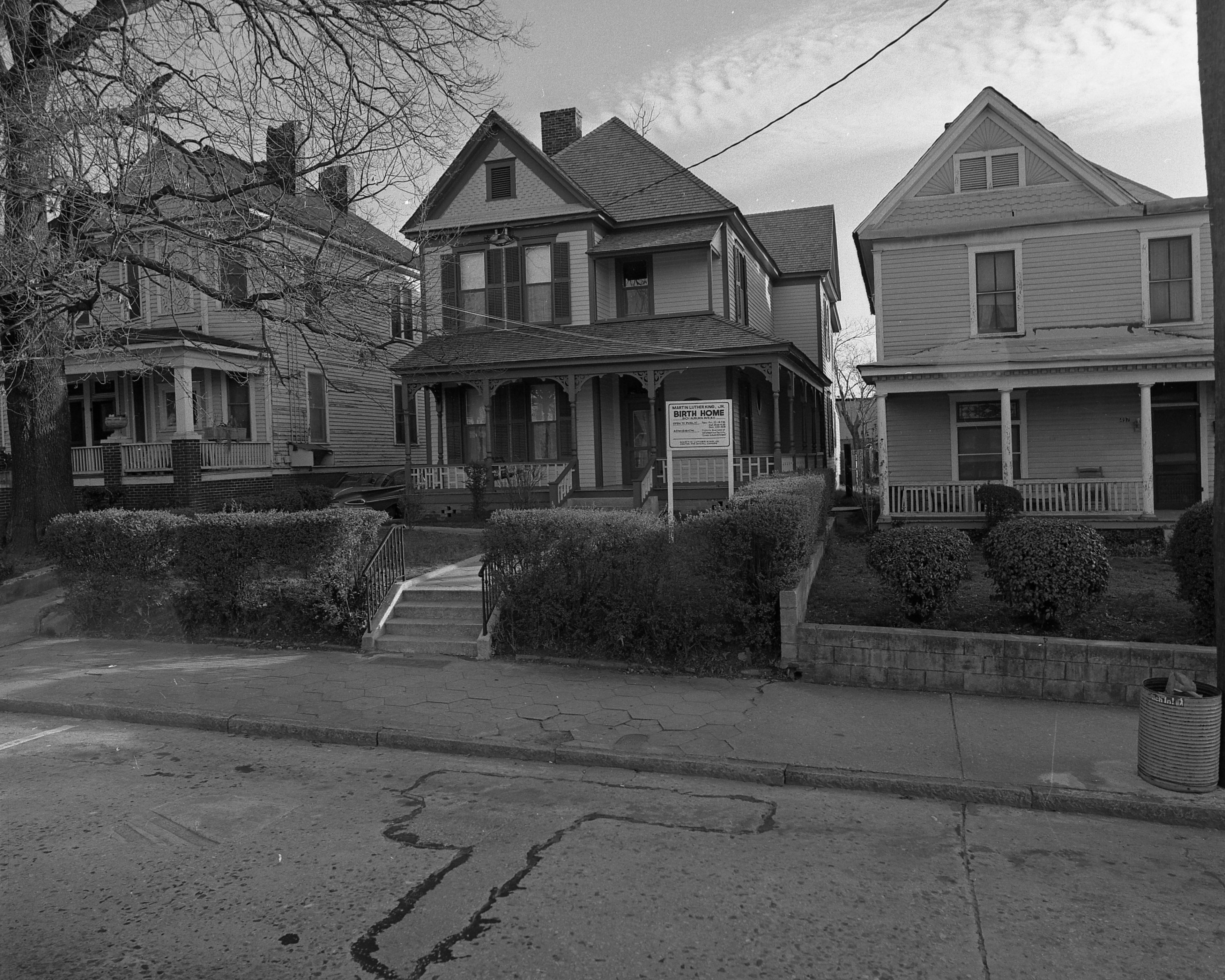 View of the birth home of civil rights leader Dr. Martin Luther King, Jr. at 501 Auburn Avenue during the early restoration efforts by the National Park Service in 1974. King was born Jan. 15, 1929 in the home of his maternal grandparents. For the next 12 years he lived there with his grandparents, parents, siblings, other family members and boarders. Photo: Kenan Research Center at the Atlanta History Center.