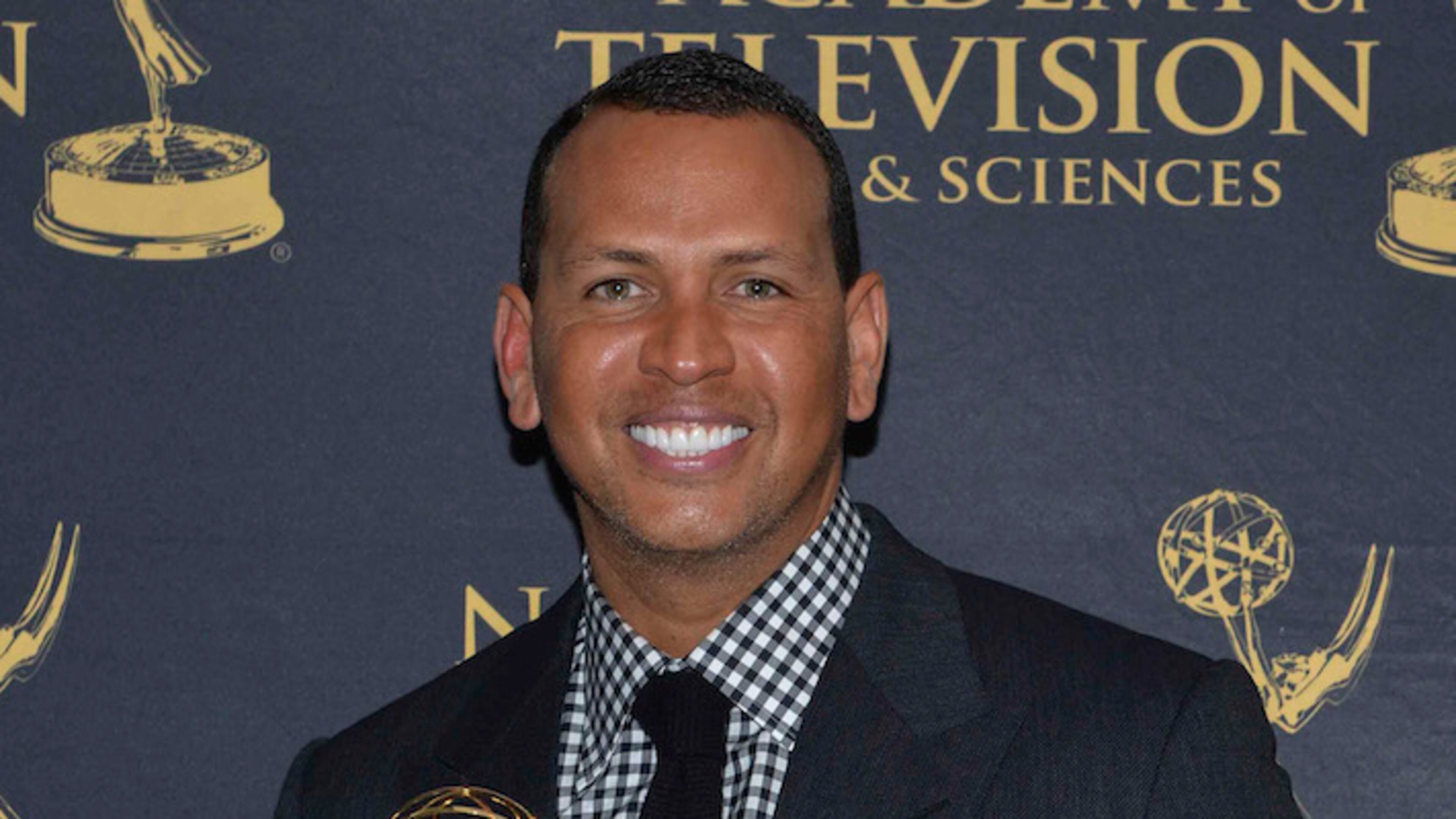 Alex Rodriguez poses for photos after he received the Sports Emmy Award at Jazz at Lincoln Center's Frederick P. Rose Hall in Manhattan on May 8, 2018 in New York City. (Anthony Behar/FX/PictureGroup/Sipa USA/TNS)