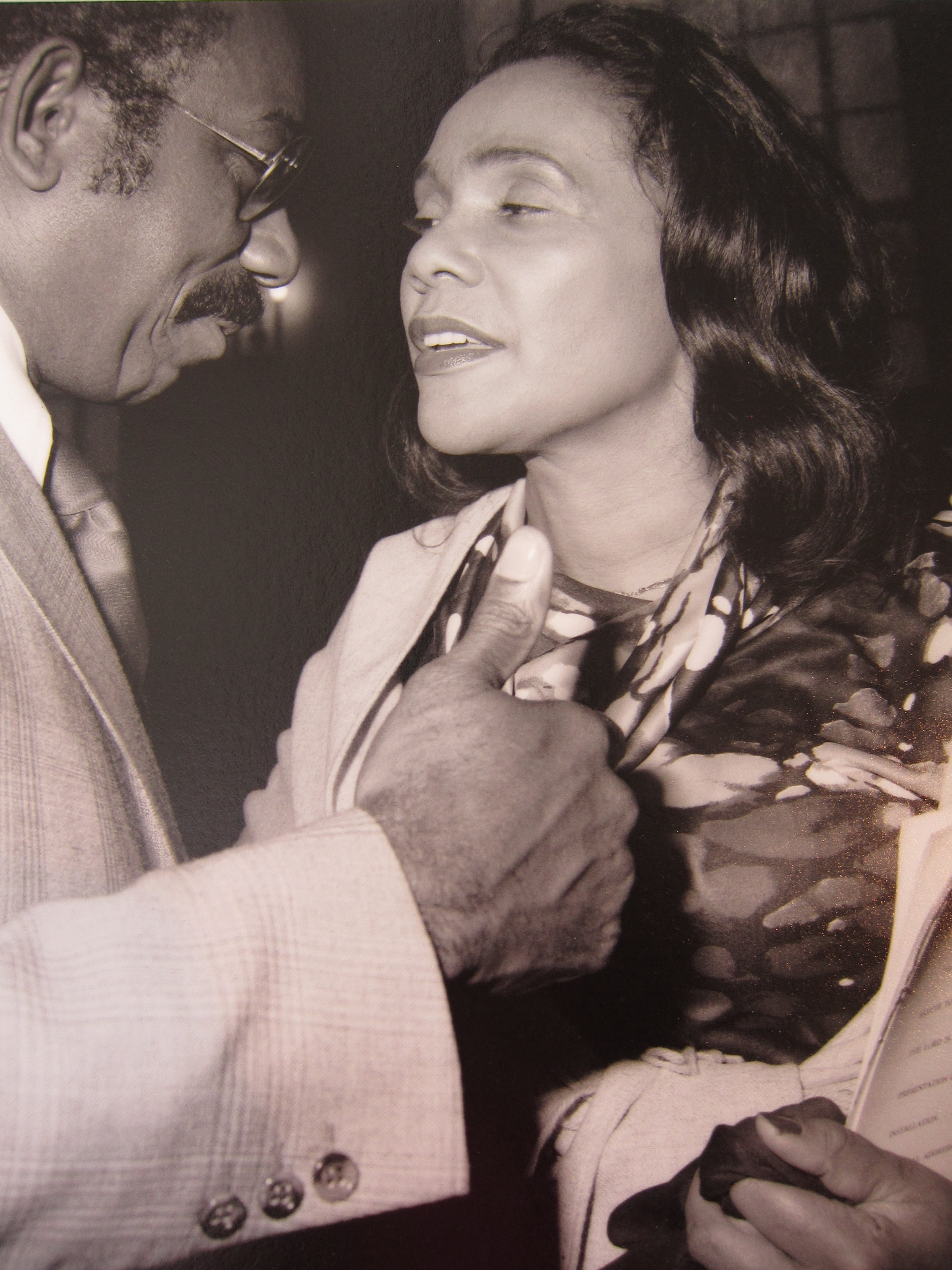 The exhibition "Lucinda Bunnen: Georgia Portraits" included this photograph of Coretta Scott King with Herman Russell, at Spelman College in 1977.