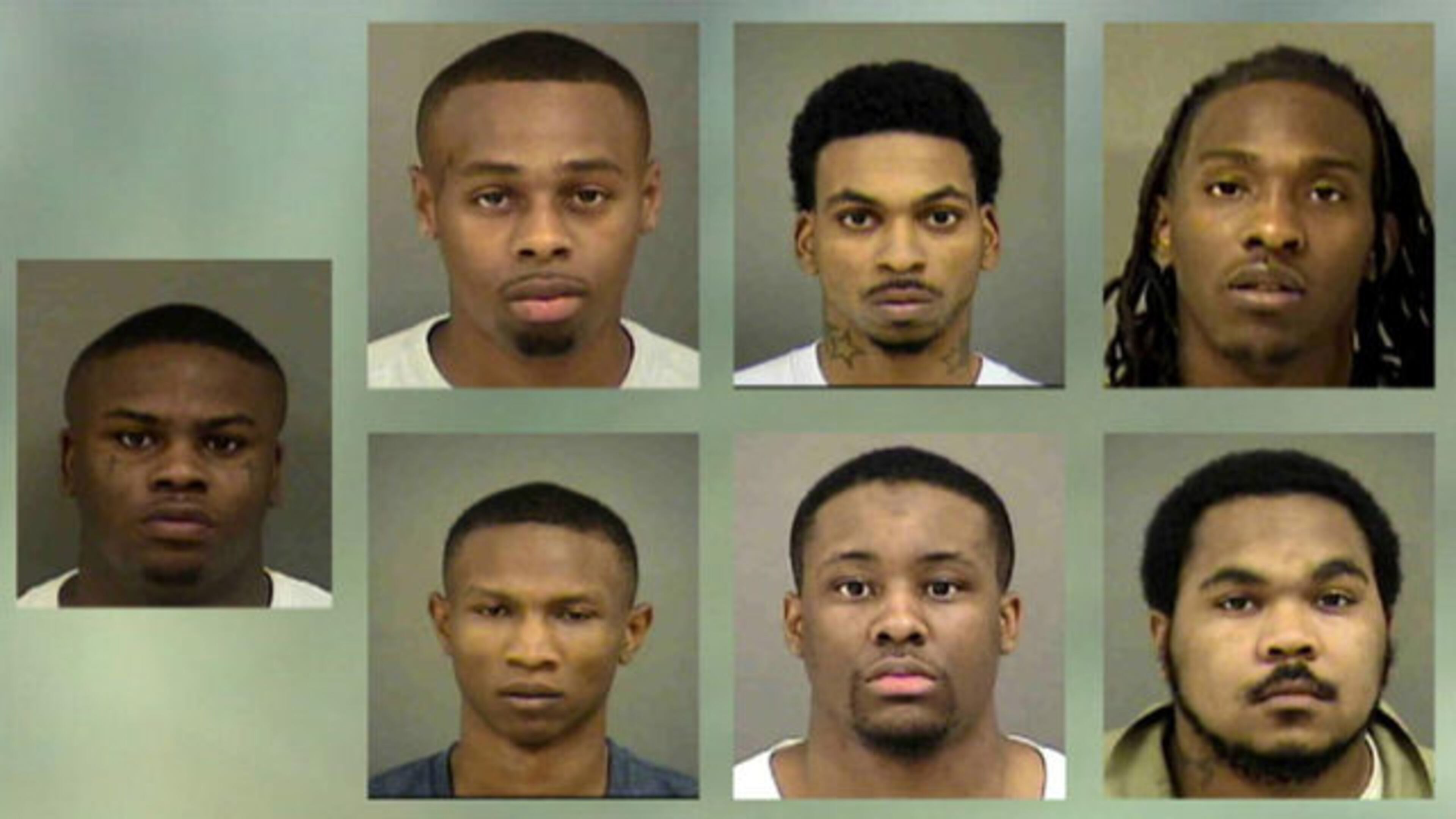 Seven members of the hip-hop group, FreeBandz Gang.